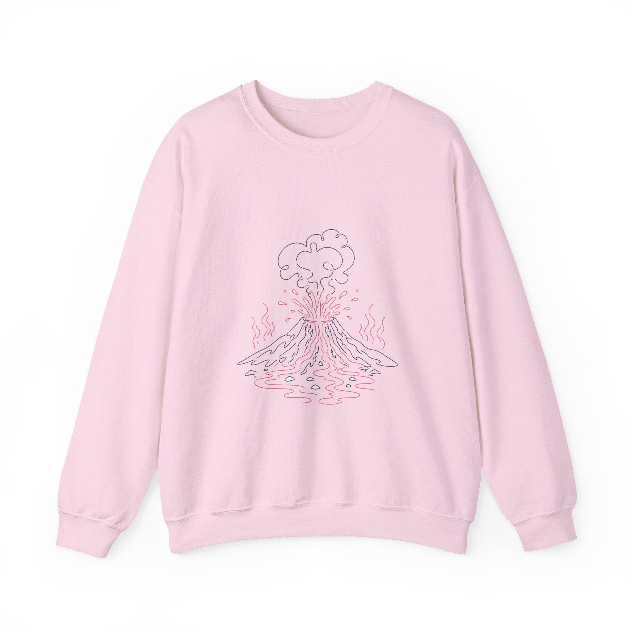 Matching Couple Sweatshirt - Volcano & Glacier Matching Couple Premium Fleece Sweatshirt Minimalist Art His Hers Christmas Gift - Design A