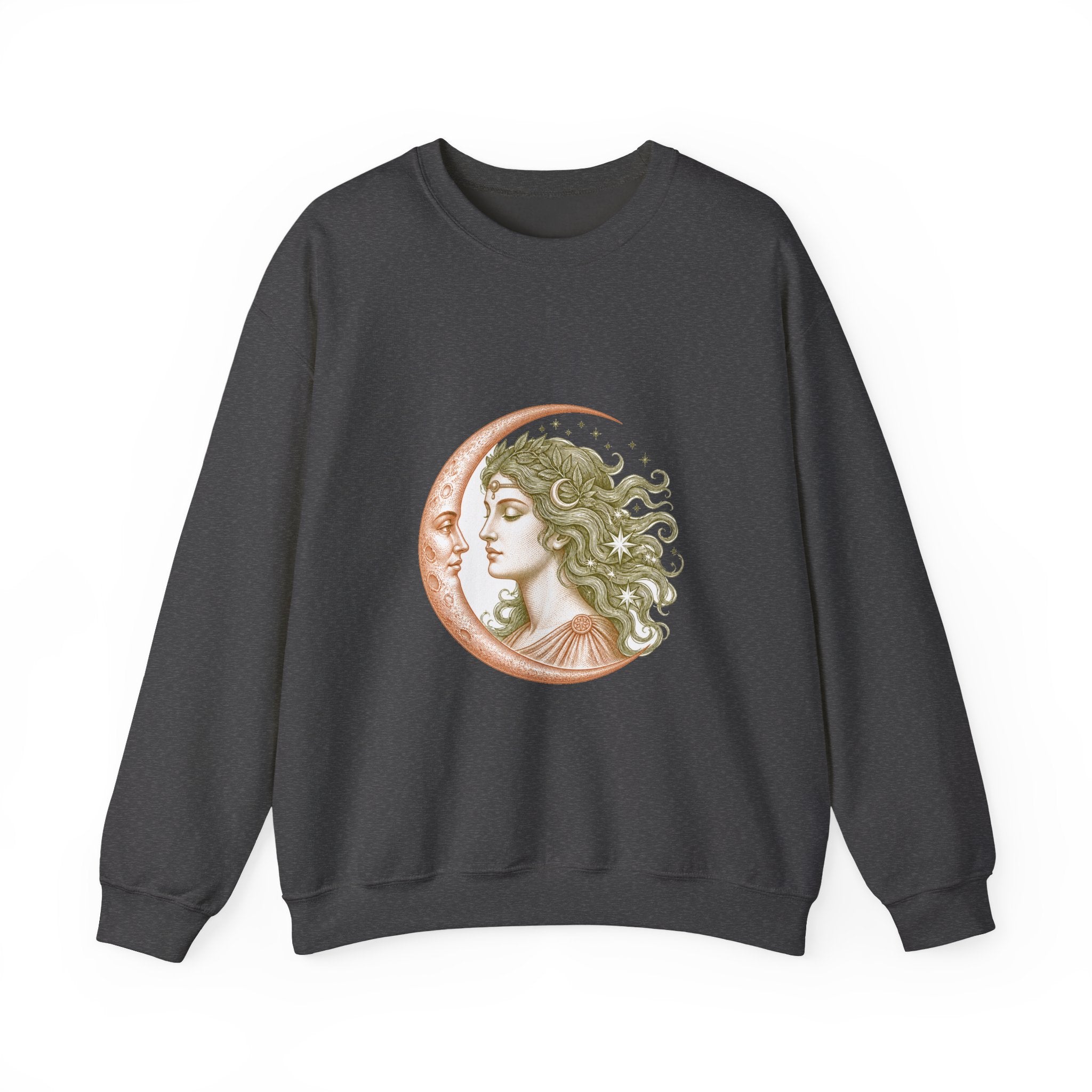 Matching Couple Sweatshirt - Helios & Selene Matching Couple Crewneck Sweatshirt Vintage Art His Hers Wedding Gift - Design B