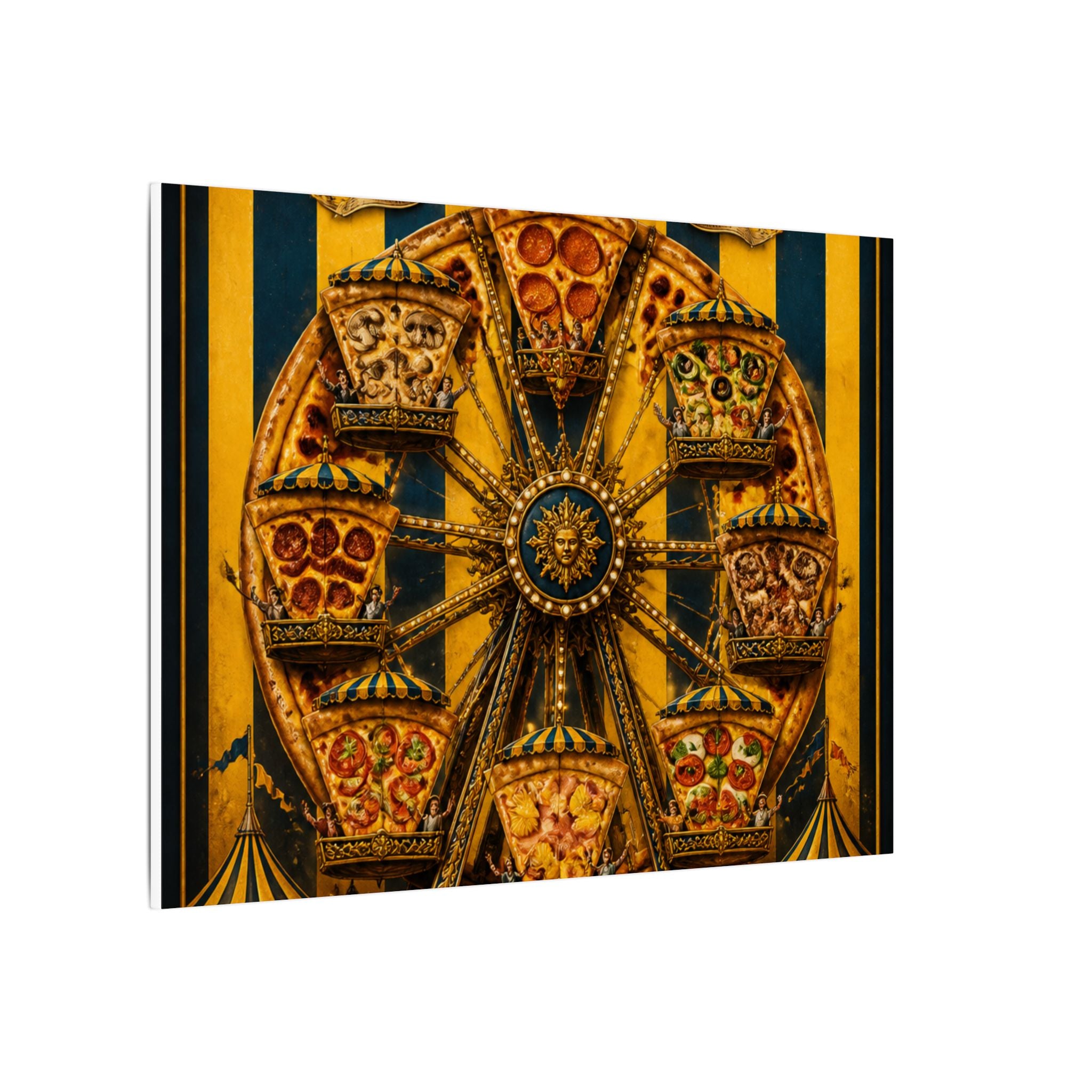 Pizza Ferris Wheel Wall Art Canvas 16×20 Baroque Home Office Decor Maximalist Print