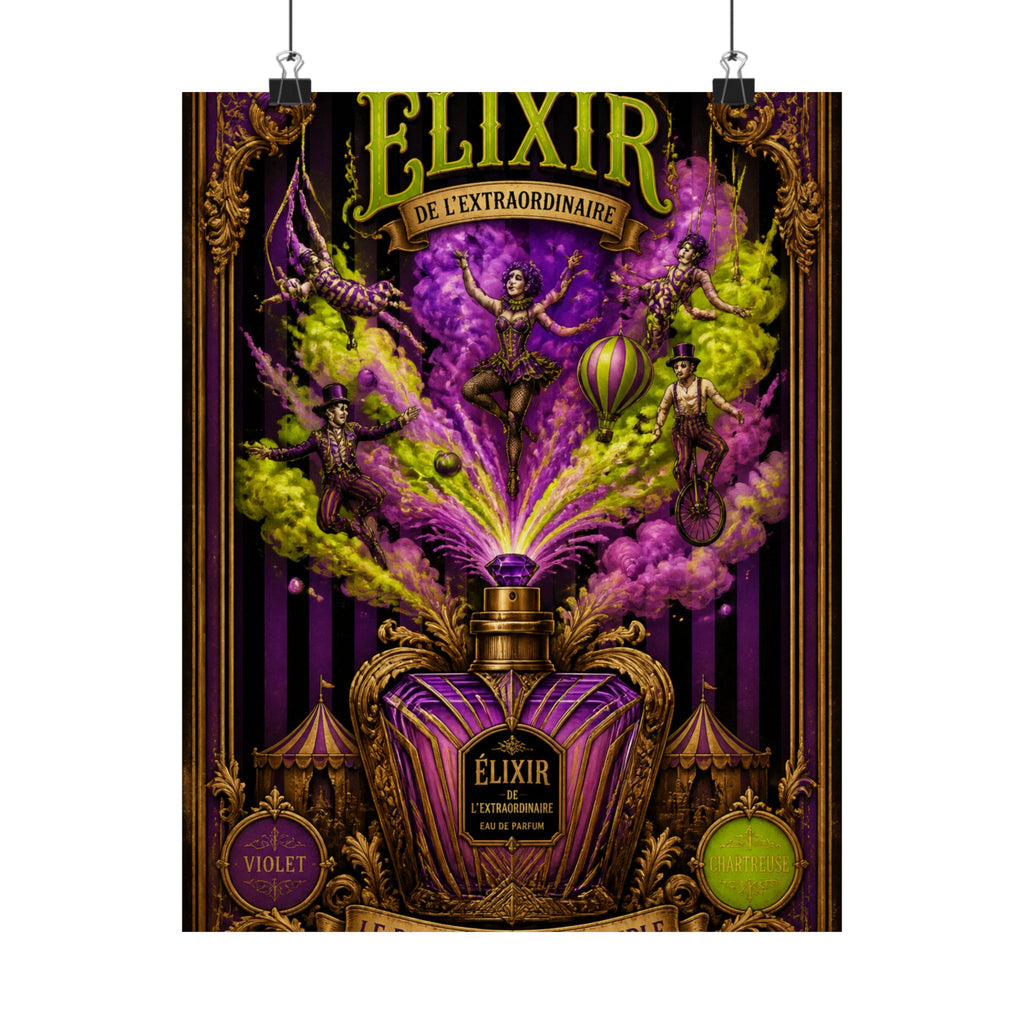Perfume Bottle Fountain Wall Art Poster 18×24 Baroque Home Office Decor Maximalist Print