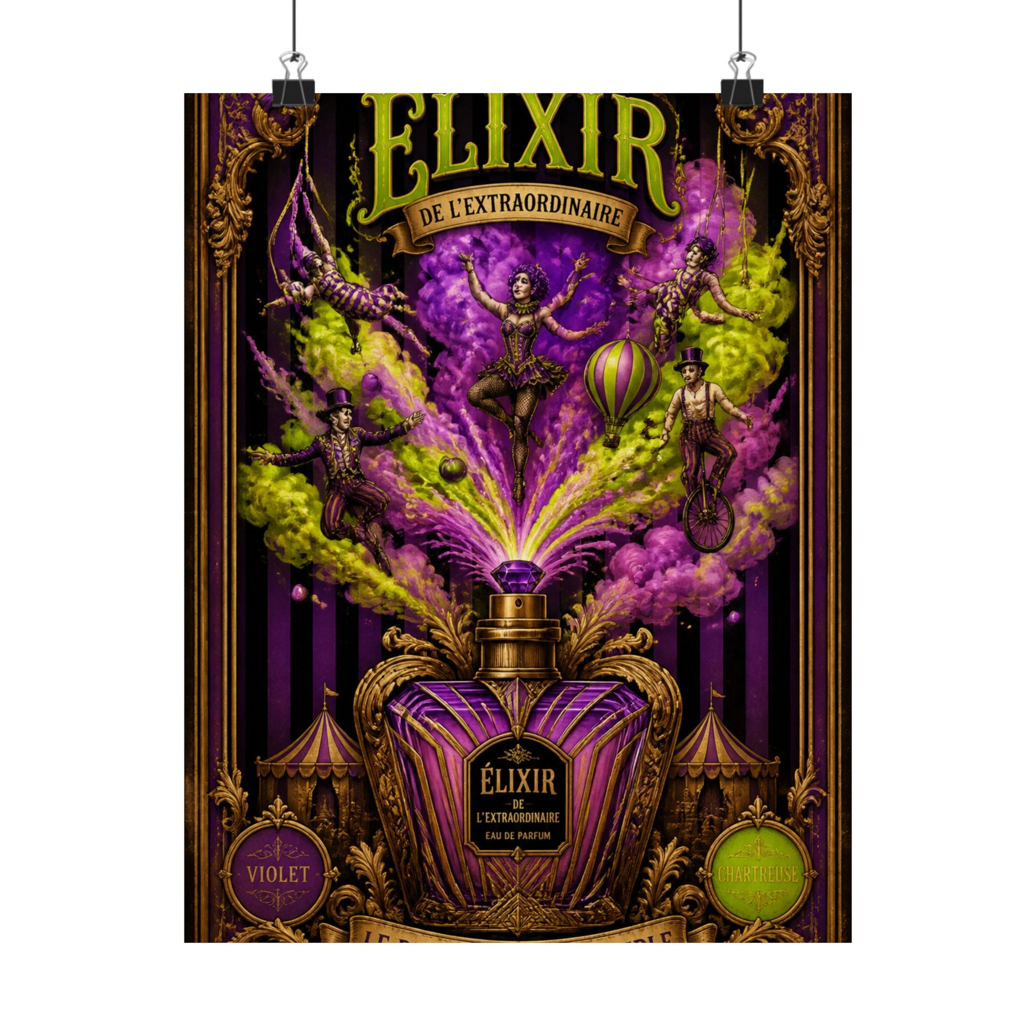 Perfume Bottle Fountain Wall Art Poster 18×24 Baroque Home Office Decor Maximalist Print