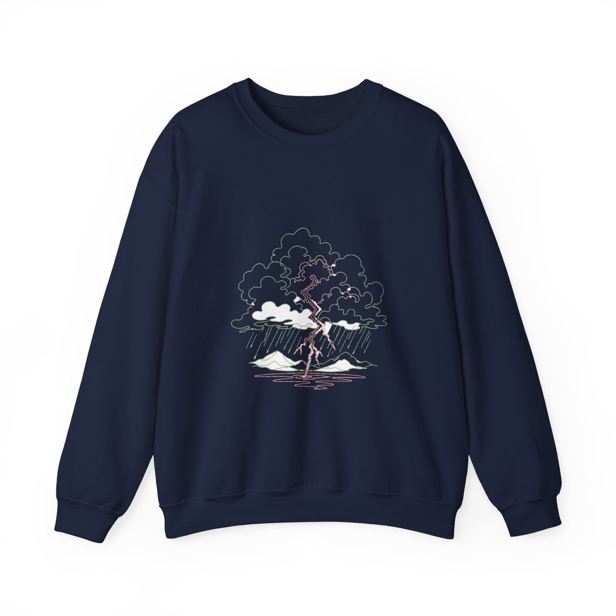 Matching Couple Sweatshirt - Storm & Rainbow Matching Couple Comfort Colors Crew Minimalist Art His Hers Christmas Gift - Design A