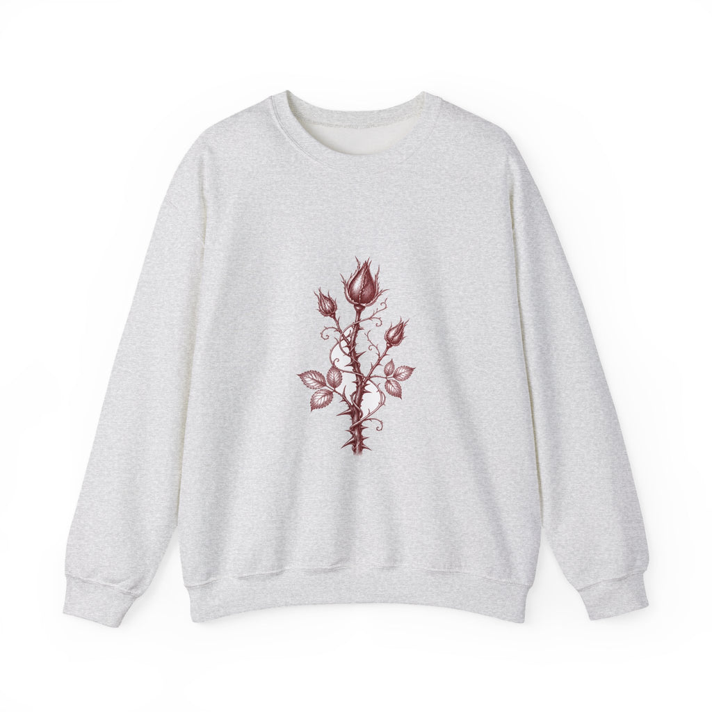 Matching Couple Sweatshirt - Rose & Thorn Matching Couple Crewneck Sweatshirt Hand-Drawn Art His Hers Best Friend Gift - Design B