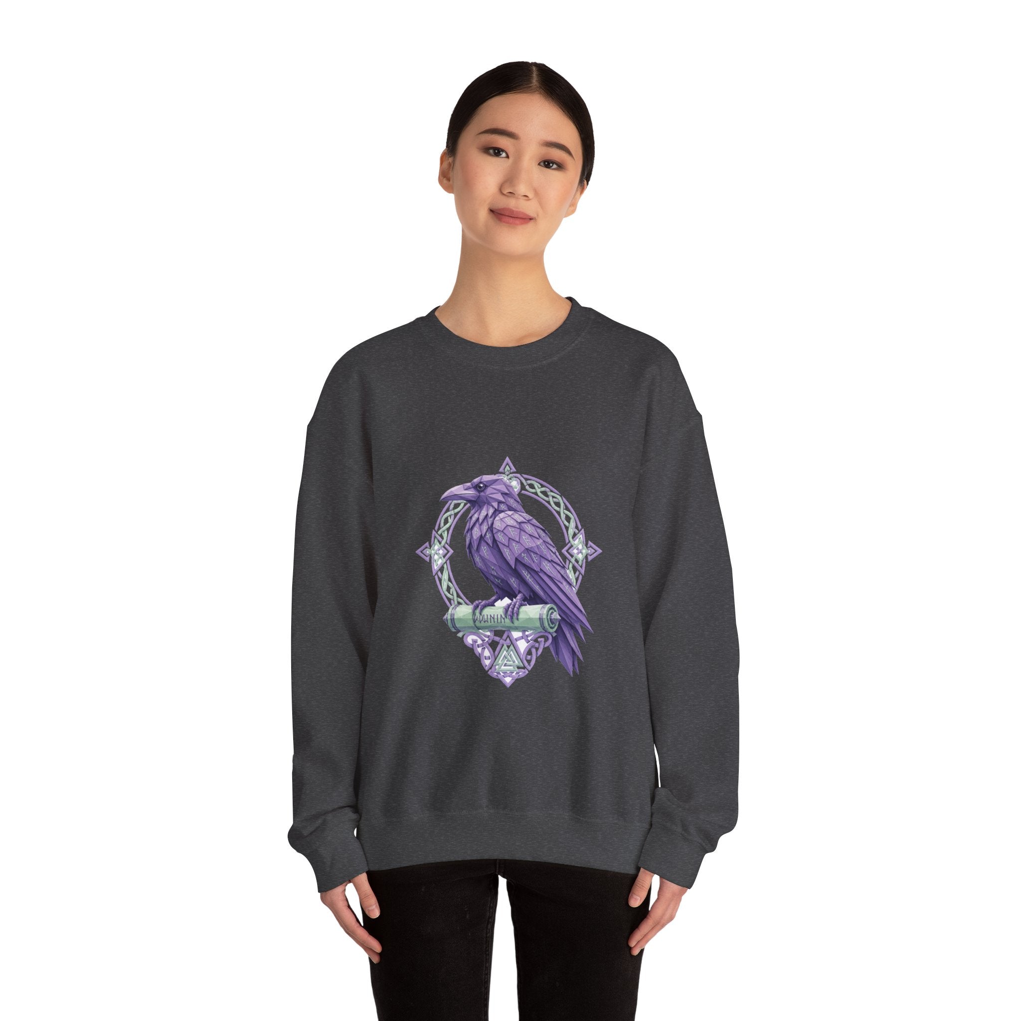 Matching Couple Sweatshirt - Huginn & Muninn Matching Couple Comfort Colors Crew Geometric Art His Hers Love Gift - Design B