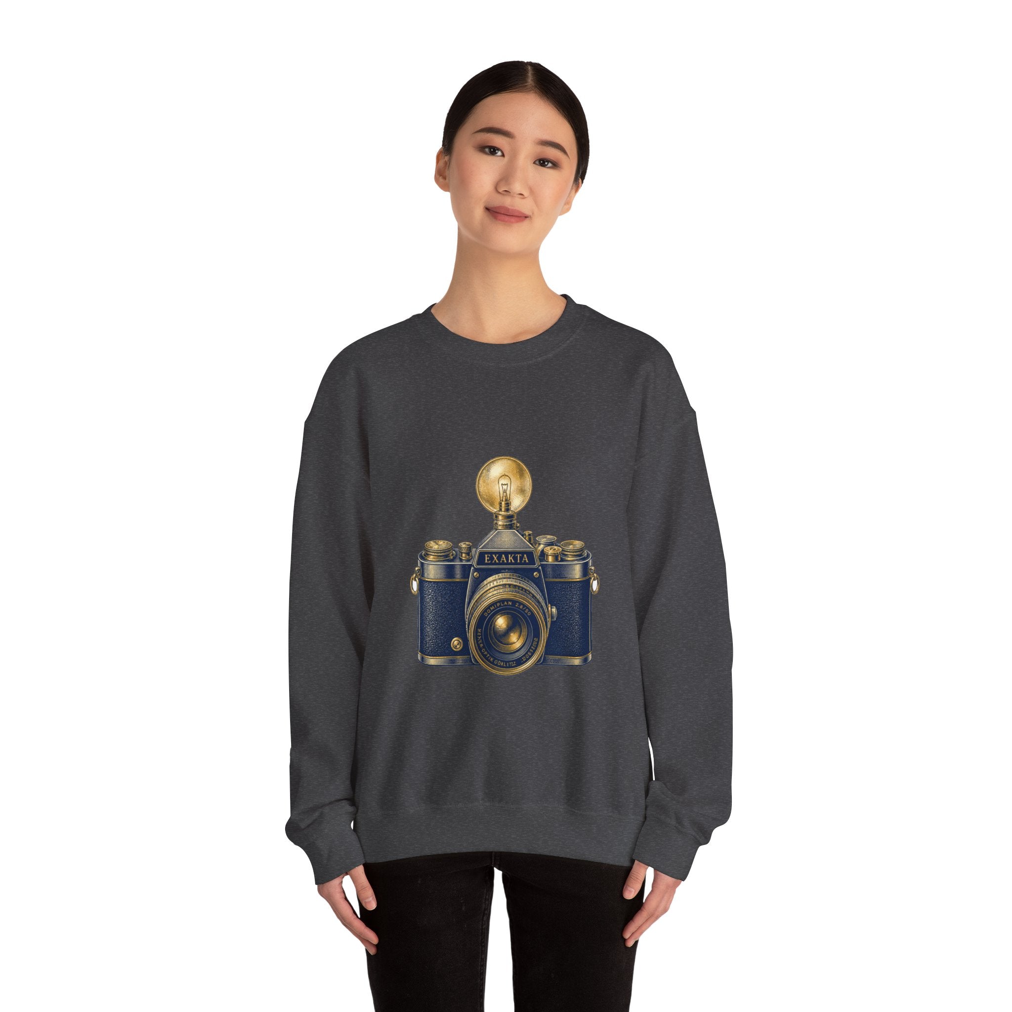 Matching Couple Sweatshirt - Camera & Film Matching Couple Premium Fleece Sweatshirt Vintage Art His Hers Honeymoon Gift - Design A