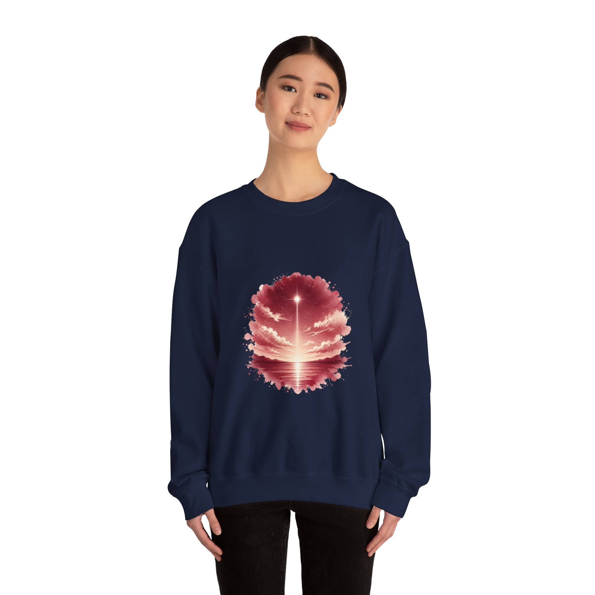 Matching Couple Sweatshirt - Evening & Morning Star Matching Couple Crewneck Sweatshirt Watercolor Art His Hers Engagement Gift - Design A