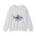 Matching Couple Sweatshirt - Shark & Dolphin Matching Couple Crewneck Sweatshirt Vintage Art His Hers Wedding Gift - Design A