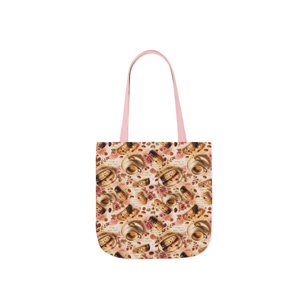 Almond Biscotti Canvas Tote Bag Mediterranean Kitchen Watercolor Splash Design Italian Cottagecore Gift
