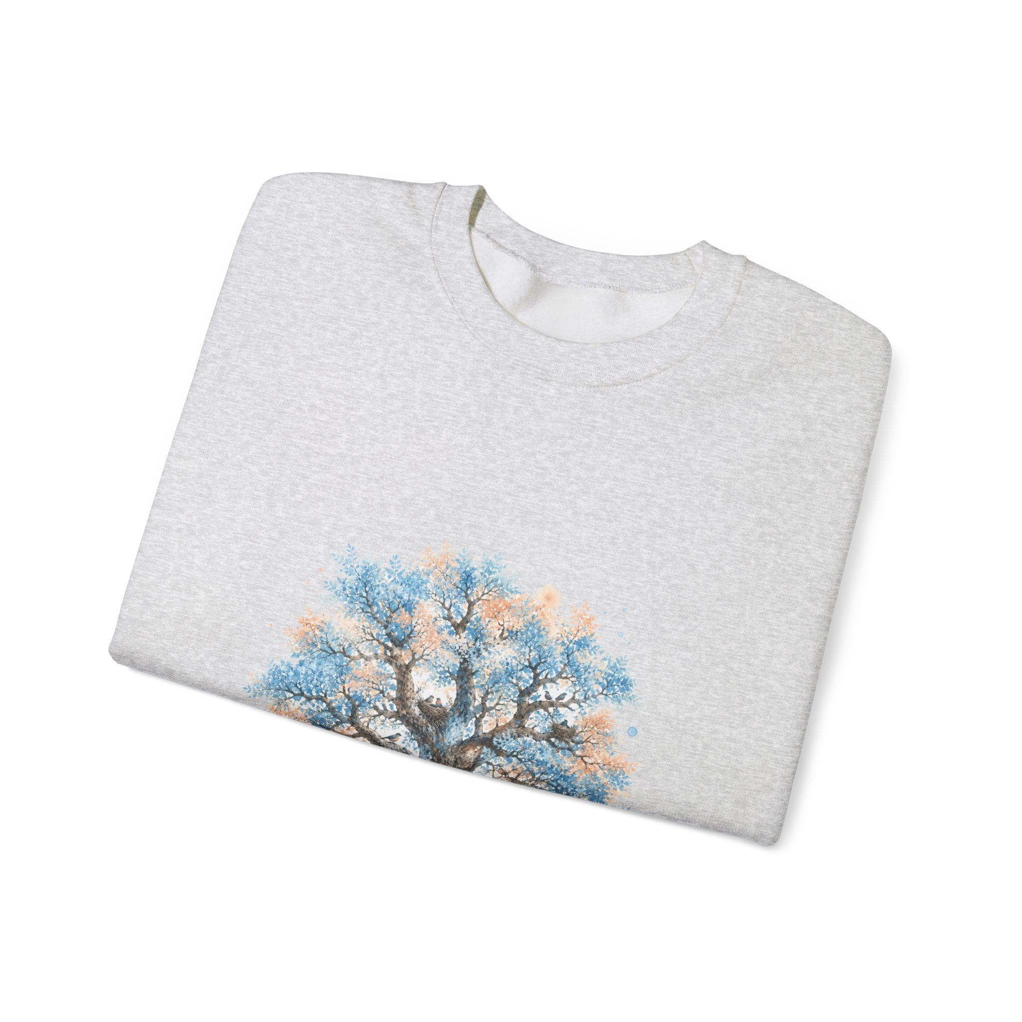 Matching Couple Sweatshirt - Ancient Oak & Deep Roots Matching Couple Crewneck Sweatshirt Watercolor Art His Hers Engagement Gift - Design A