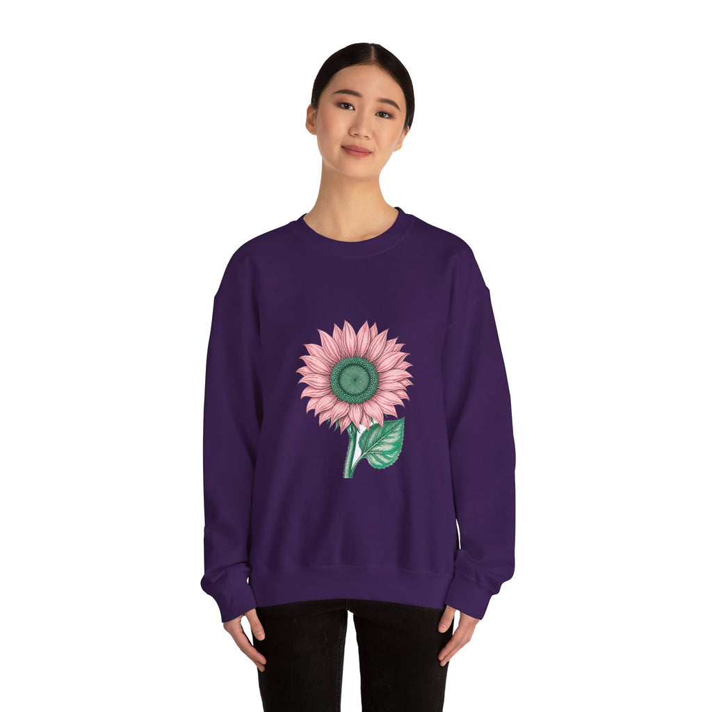 Matching Couple Sweatshirt - Sunflower & Moonflower Matching Couple Crewneck Sweatshirt Vintage Art His Hers Wedding Gift - Design A