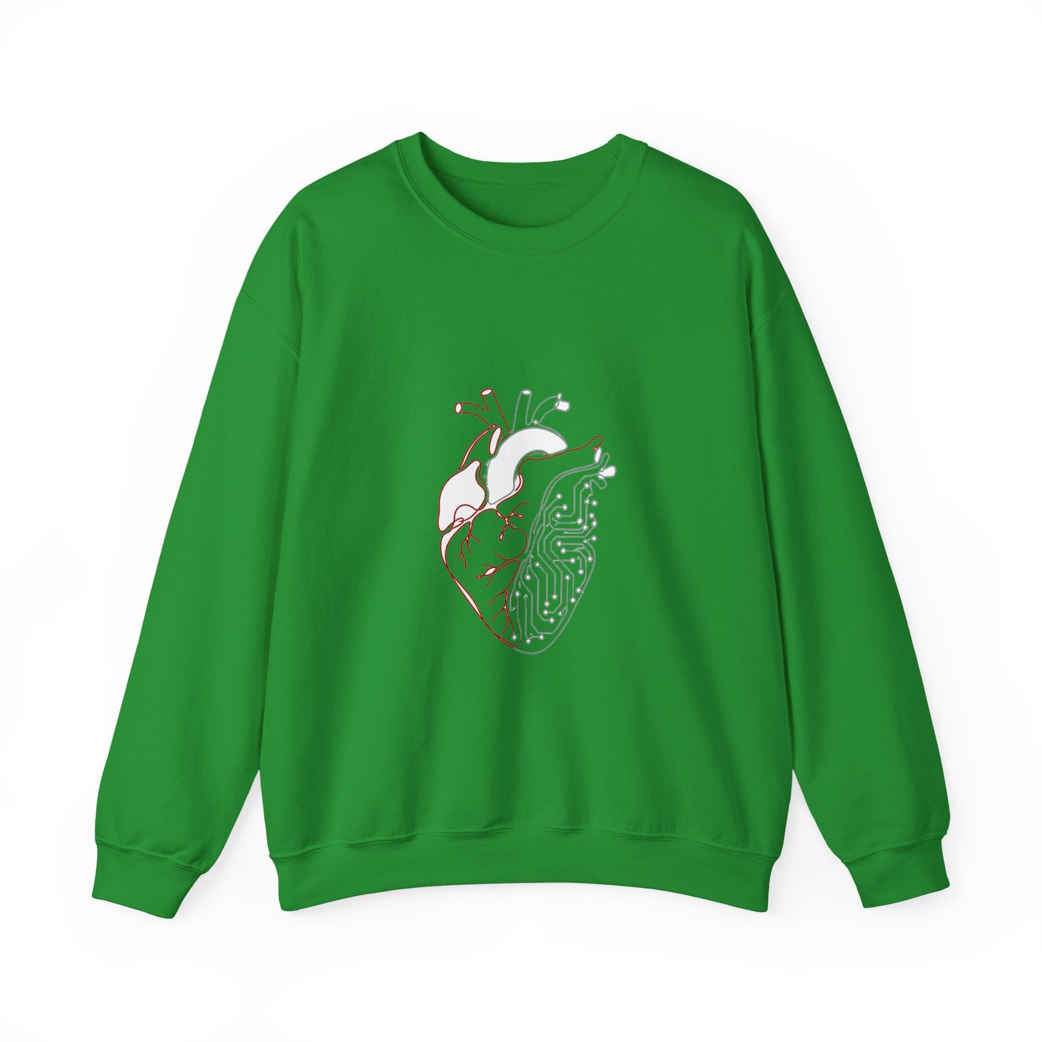 Matching Couple Sweatshirt - Robot & Heart Matching Couple Premium Fleece Sweatshirt Minimalist Art His Hers Christmas Gift - Design B