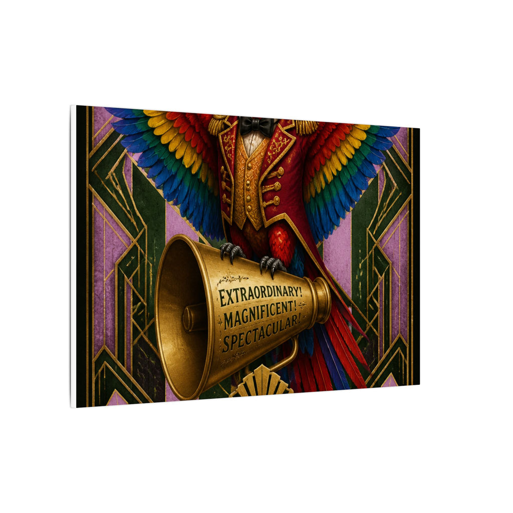 Parrot Ringmaster Wall Art Canvas 16×20 Art Deco Entryway Decor Maximalist Print
