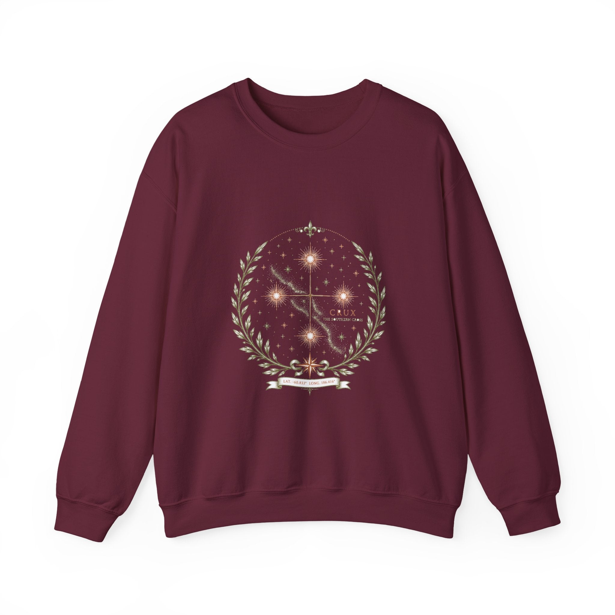 Matching Couple Sweatshirt - Aurora & Southern Cross Matching Couple Premium Fleece Sweatshirt Vintage Art His Hers Honeymoon Gift - Design B