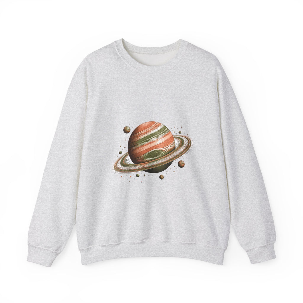 Matching Couple Sweatshirt - Astronaut & Planet Matching Couple Comfort Colors Crew Hand-Drawn Art His Hers Anniversary Gift - Design B