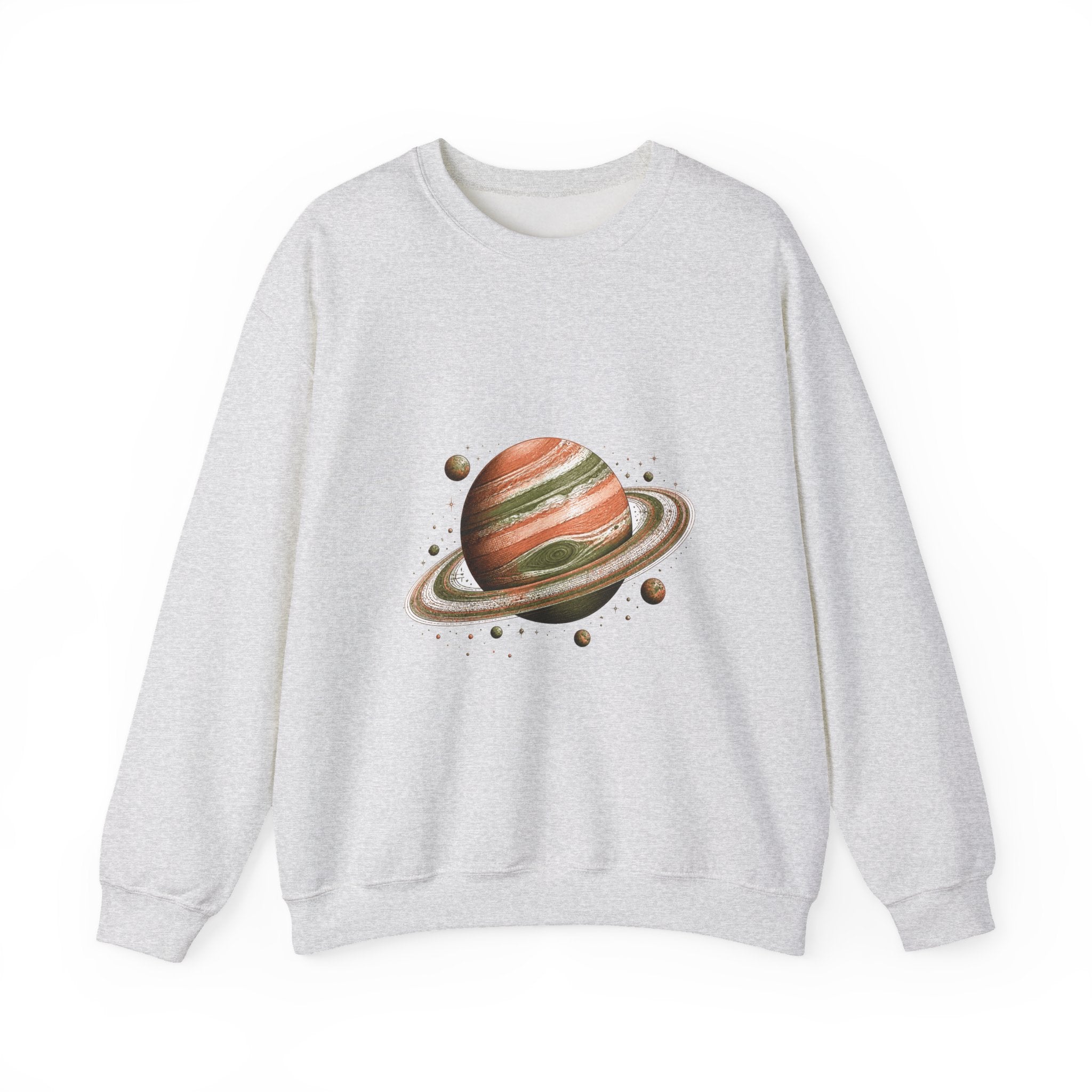 Matching Couple Sweatshirt - Astronaut & Planet Matching Couple Comfort Colors Crew Hand-Drawn Art His Hers Anniversary Gift - Design B