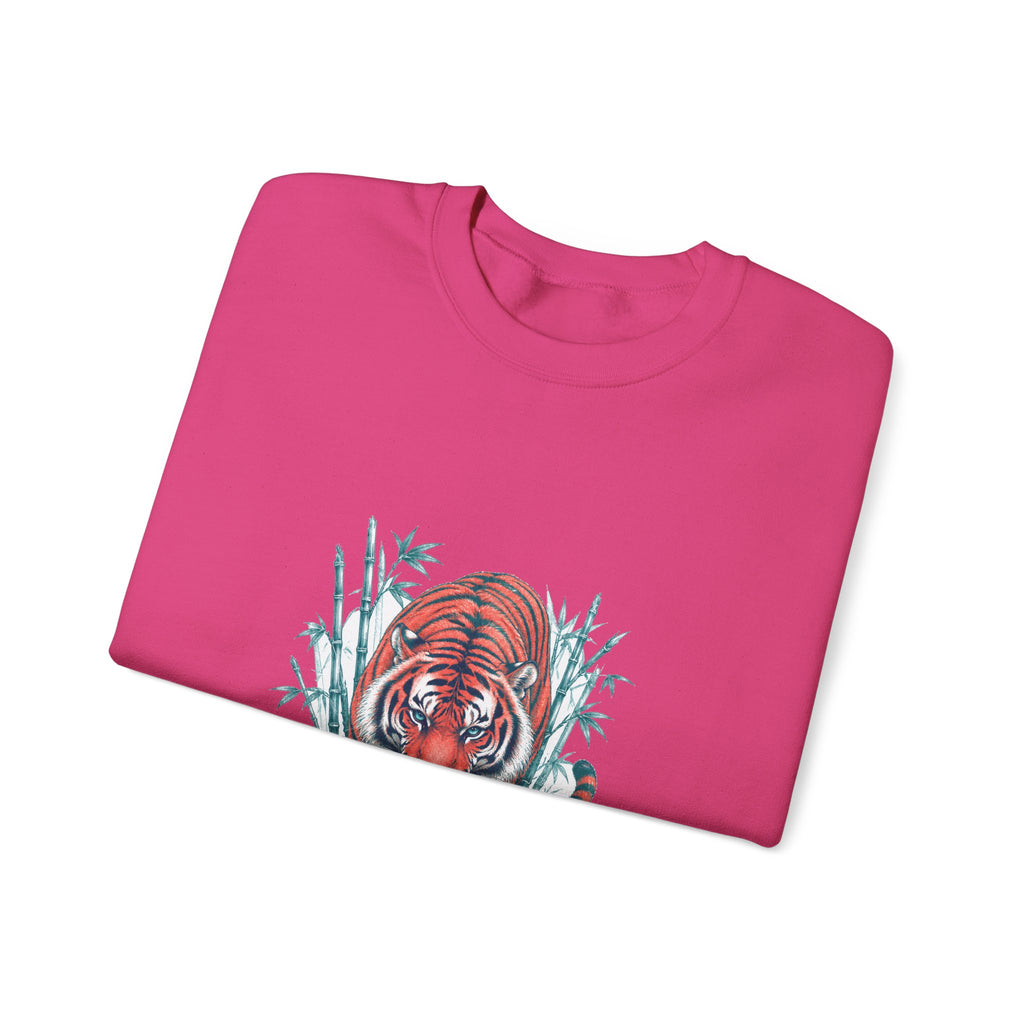 Matching Couple Sweatshirt - Tiger & Crane Matching Couple Comfort Colors Crew Hand-Drawn Art His Hers Anniversary Gift - Design A