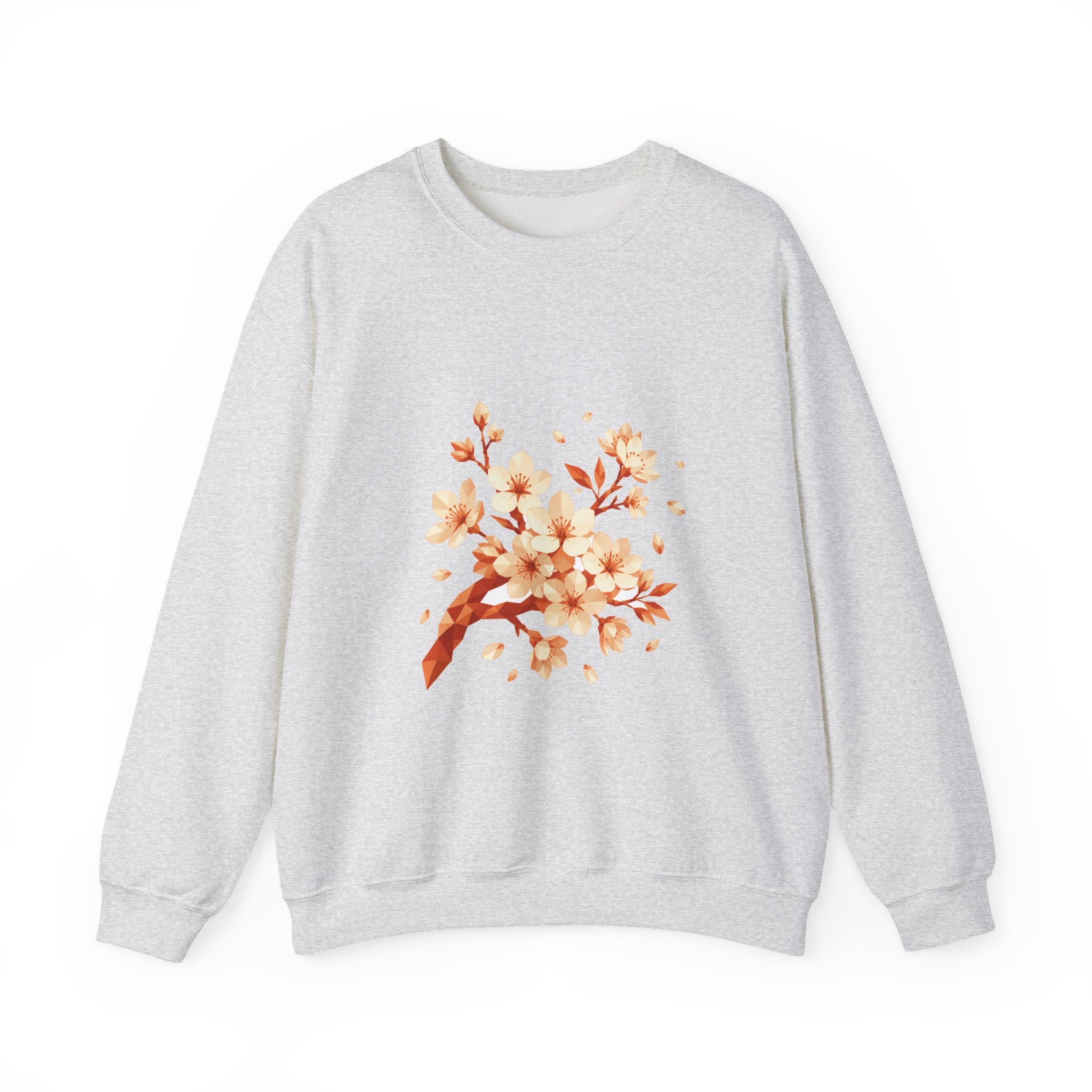 Matching Couple Sweatshirt - Cherry Blossom & Maple Leaf Matching Couple Comfort Colors Crew Geometric Art His Hers Love Gift - Design A