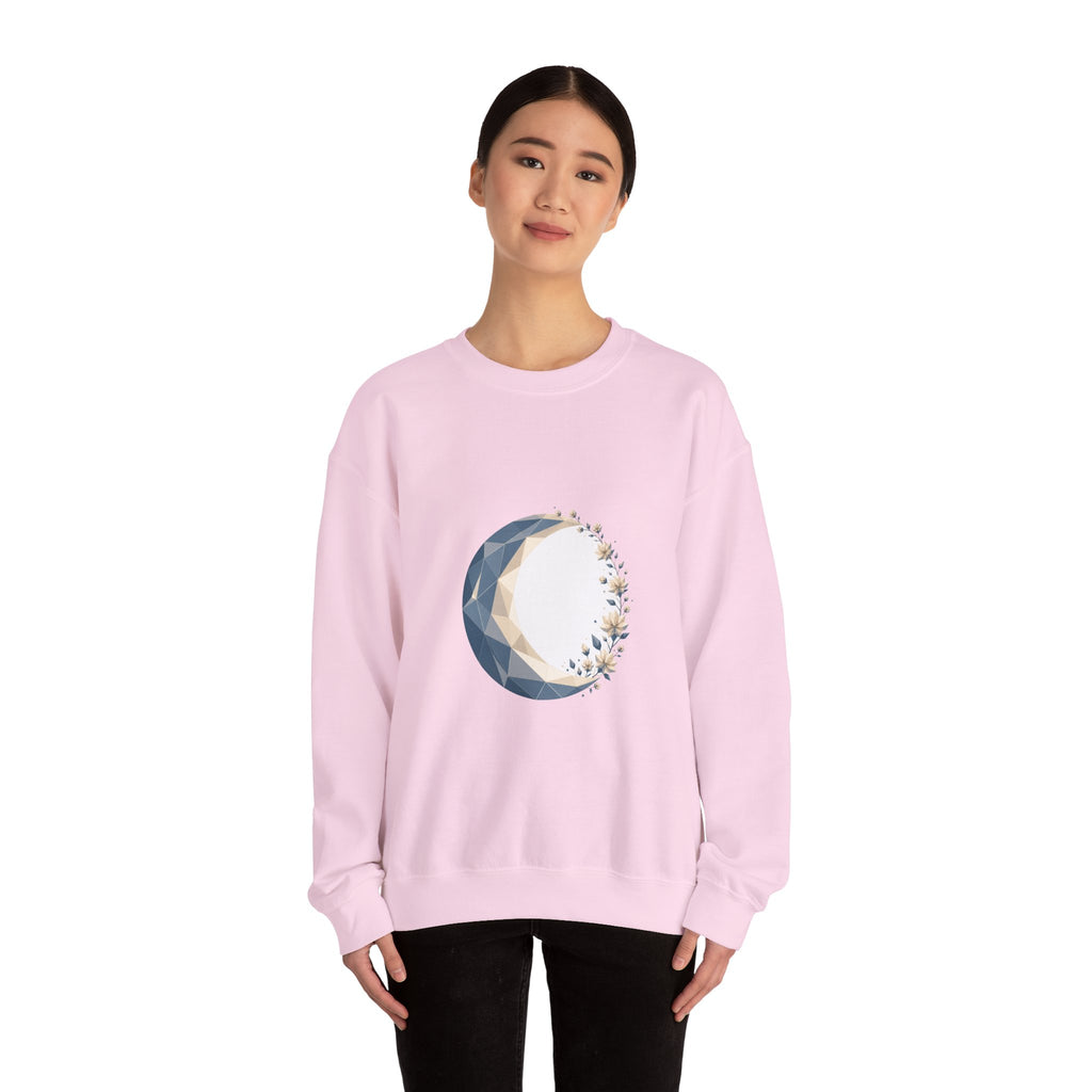 Matching Couple Sweatshirt - Waxing & Waning Moon Matching Couple Comfort Colors Crew Geometric Art His Hers Love Gift - Design A