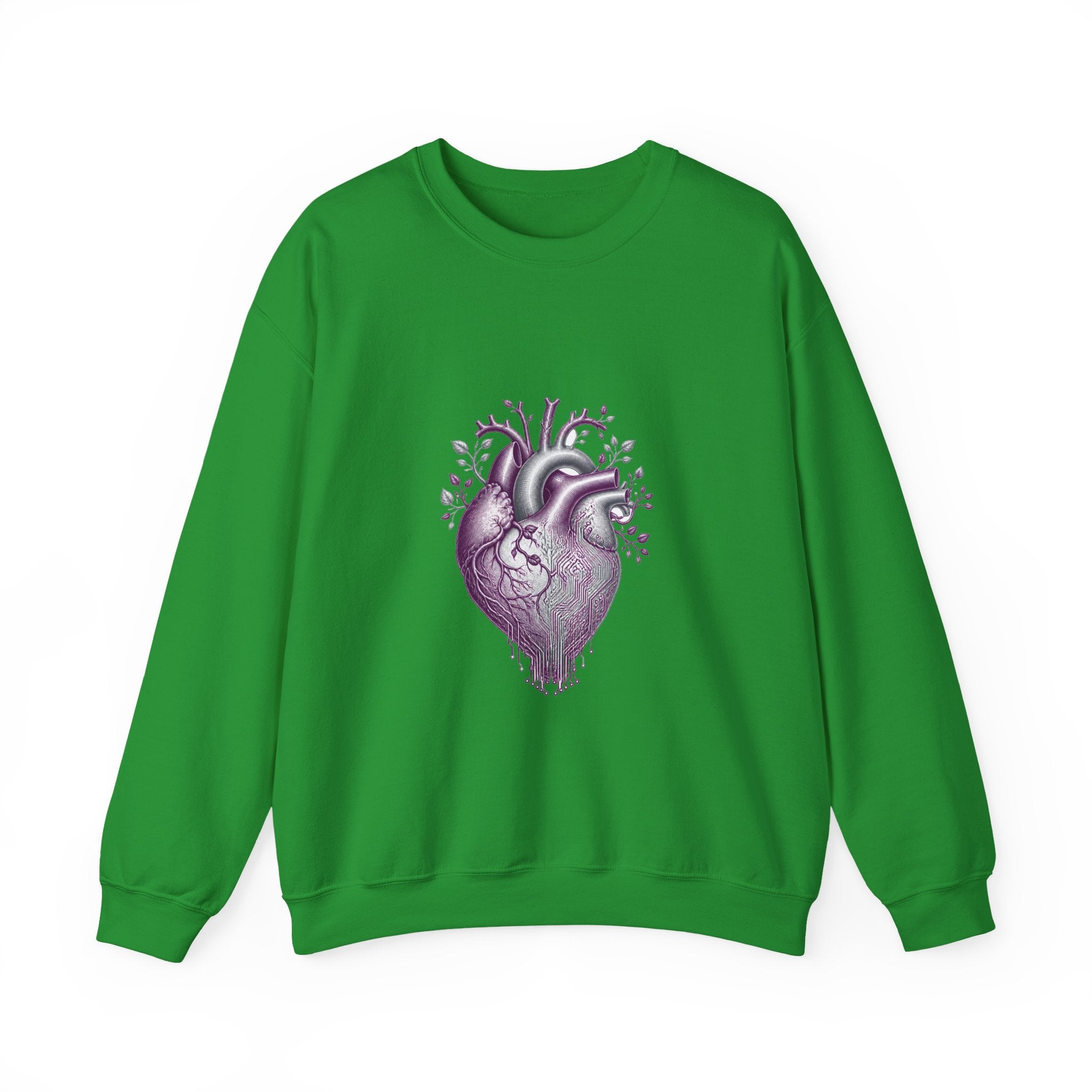 Matching Couple Sweatshirt - Robot & Heart Matching Couple Comfort Colors Crew Vintage Art His Hers Honeymoon Gift - Design B