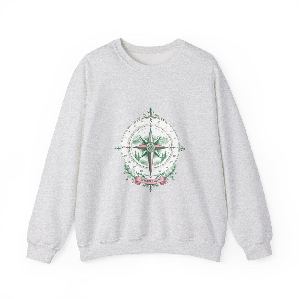 Matching Couple Sweatshirt - Compass North & South Matching Couple Premium Fleece Sweatshirt Vintage Art His Hers Honeymoon Gift - Design B