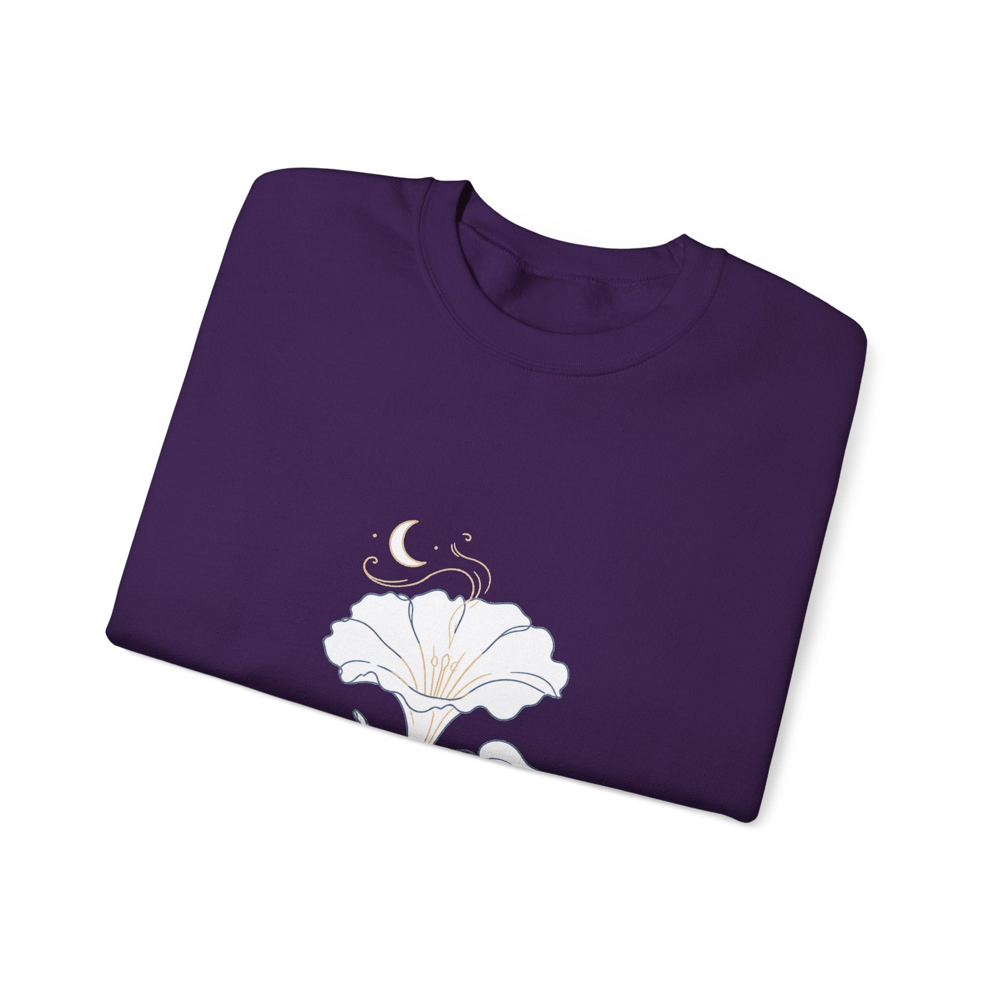 Matching Couple Sweatshirt - Sunflower & Moonflower Matching Couple Premium Fleece Sweatshirt Minimalist Art His Hers Christmas Gift - Design B