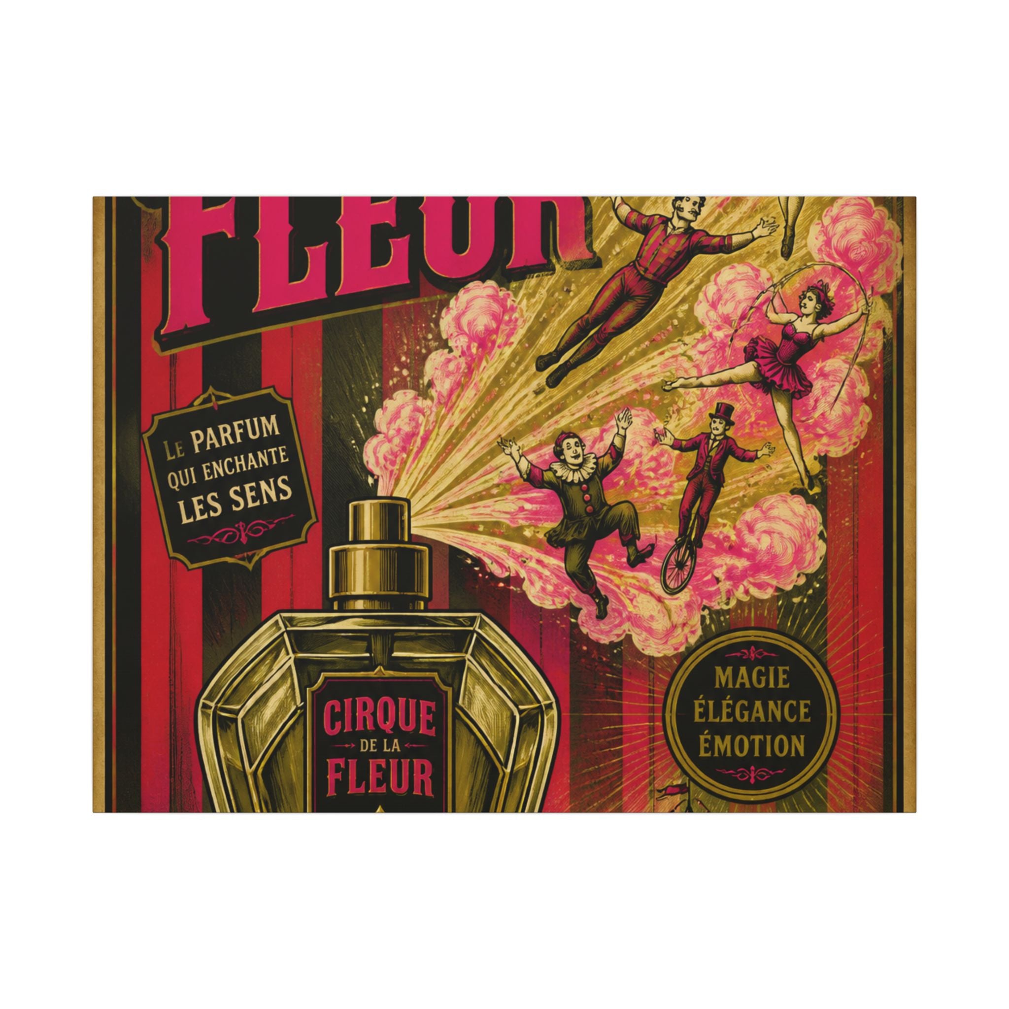 Perfume Bottle Fountain Wall Art Canvas 16×20 Vintage Circus Kitchen Decor Maximalist Print