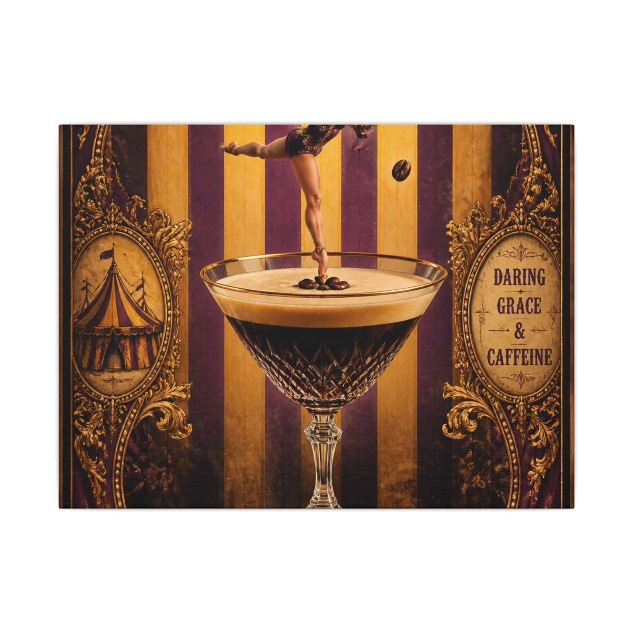 Espresso Martini Acrobat Wall Art Canvas 16×20 Baroque Home Office Decor Maximalist Print