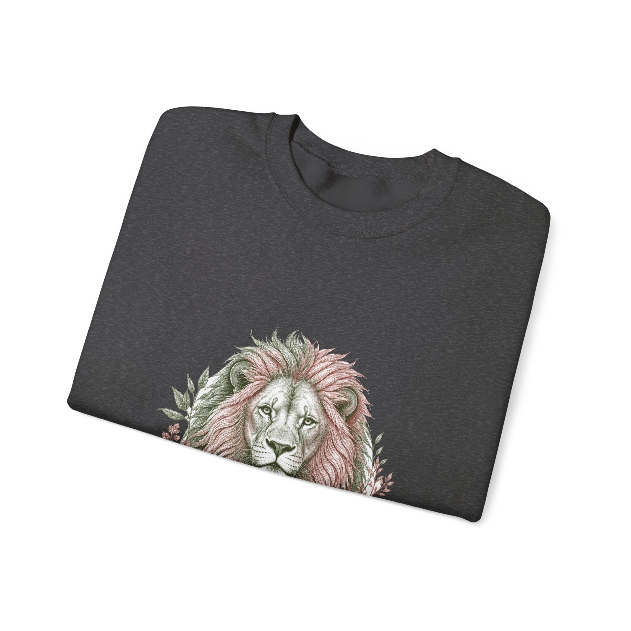 Matching Couple Sweatshirt - Lion & Lamb Matching Couple Premium Fleece Sweatshirt Hand-Drawn Art His Hers Anniversary Gift - Design A