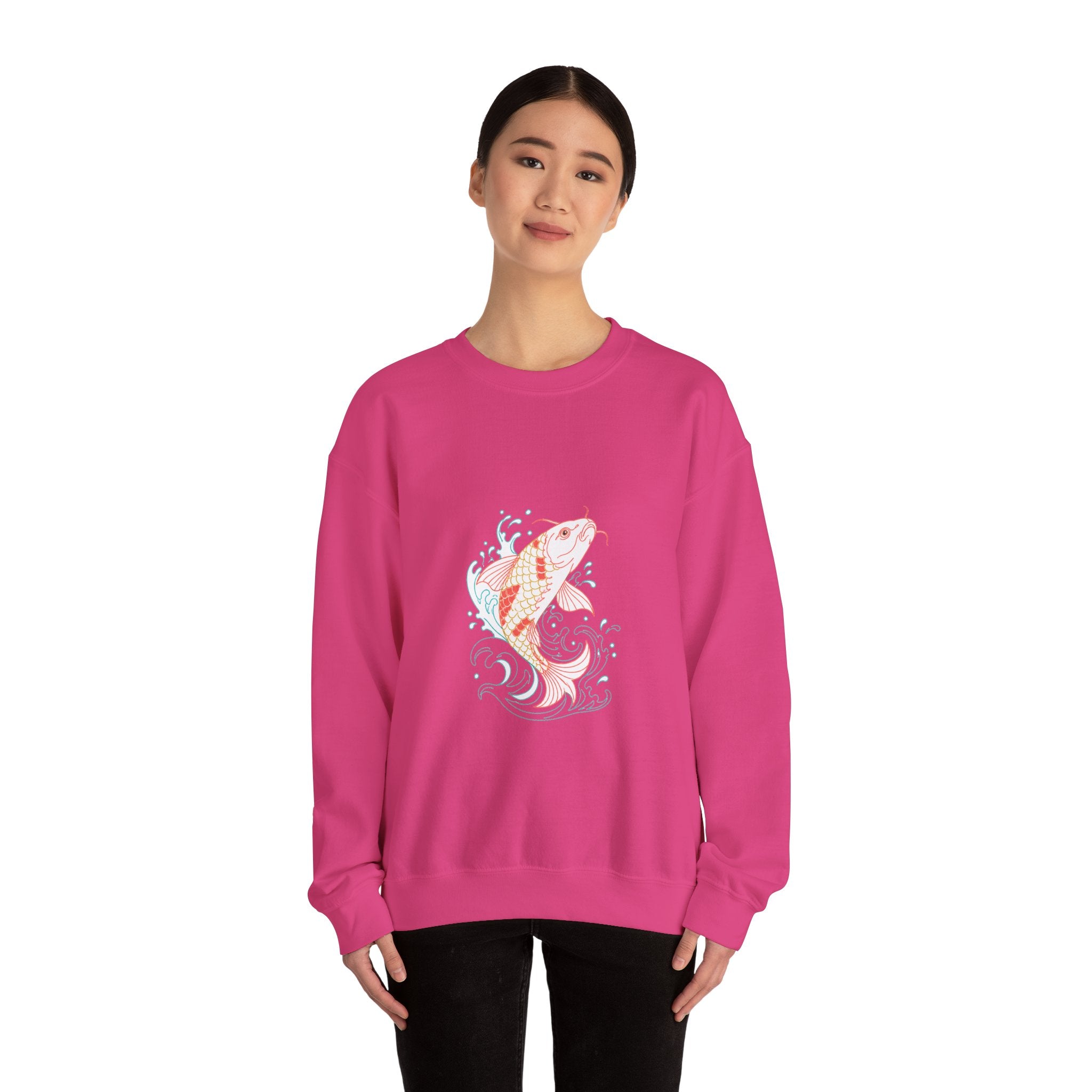 Matching Couple Sweatshirt - Koi Fish Yin Yang Matching Couple Premium Fleece Sweatshirt Minimalist Art His Hers Christmas Gift - Design A