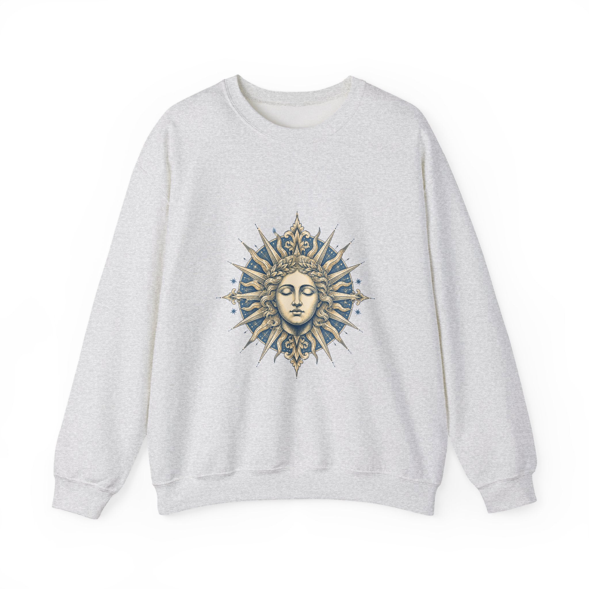 Matching Couple Sweatshirt - Helios & Selene Matching Couple Premium Fleece Sweatshirt Hand-Drawn Art His Hers Anniversary Gift - Design A