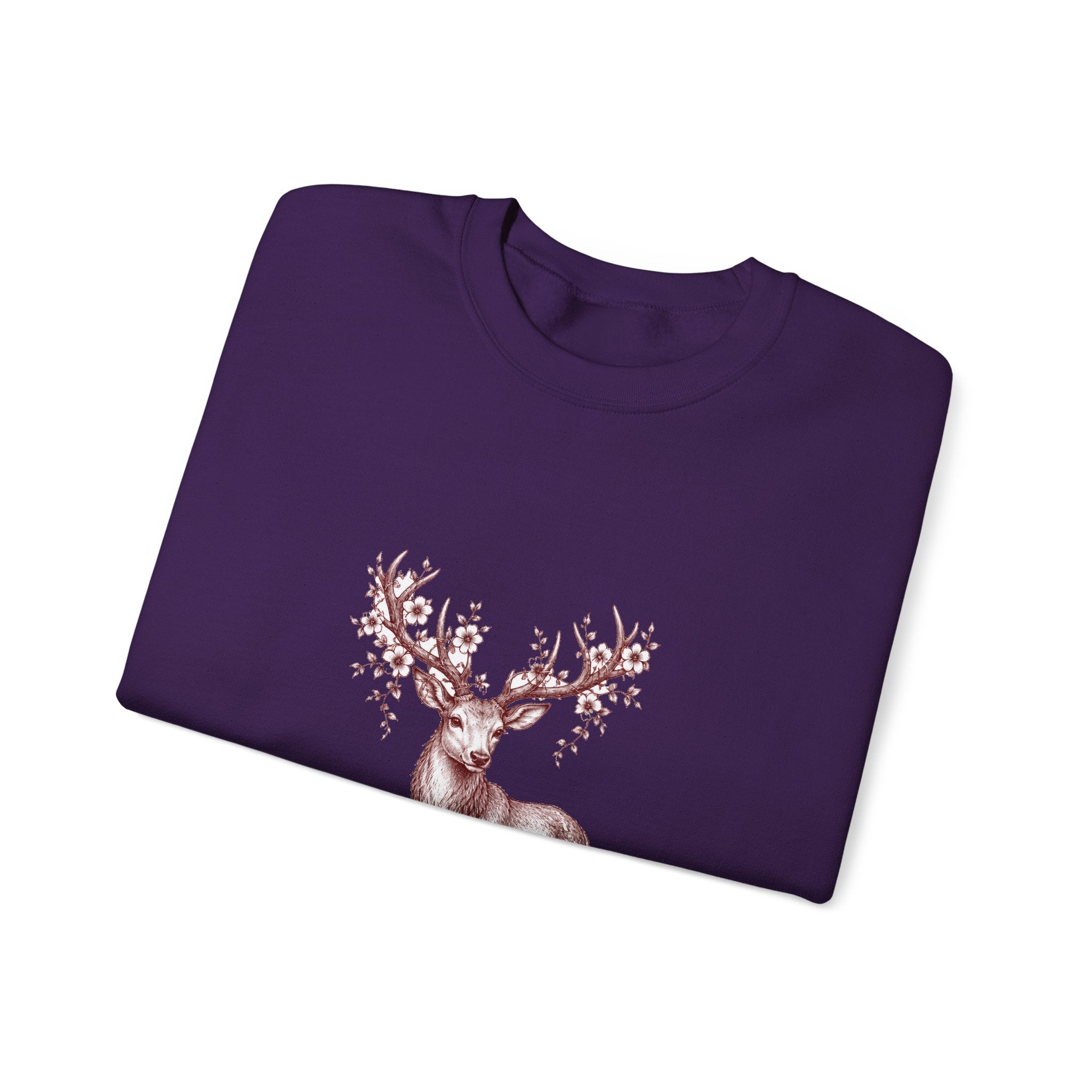 Matching Couple Sweatshirt - Bear & Deer Matching Couple Comfort Colors Crew Hand-Drawn Art His Hers Anniversary Gift - Design B