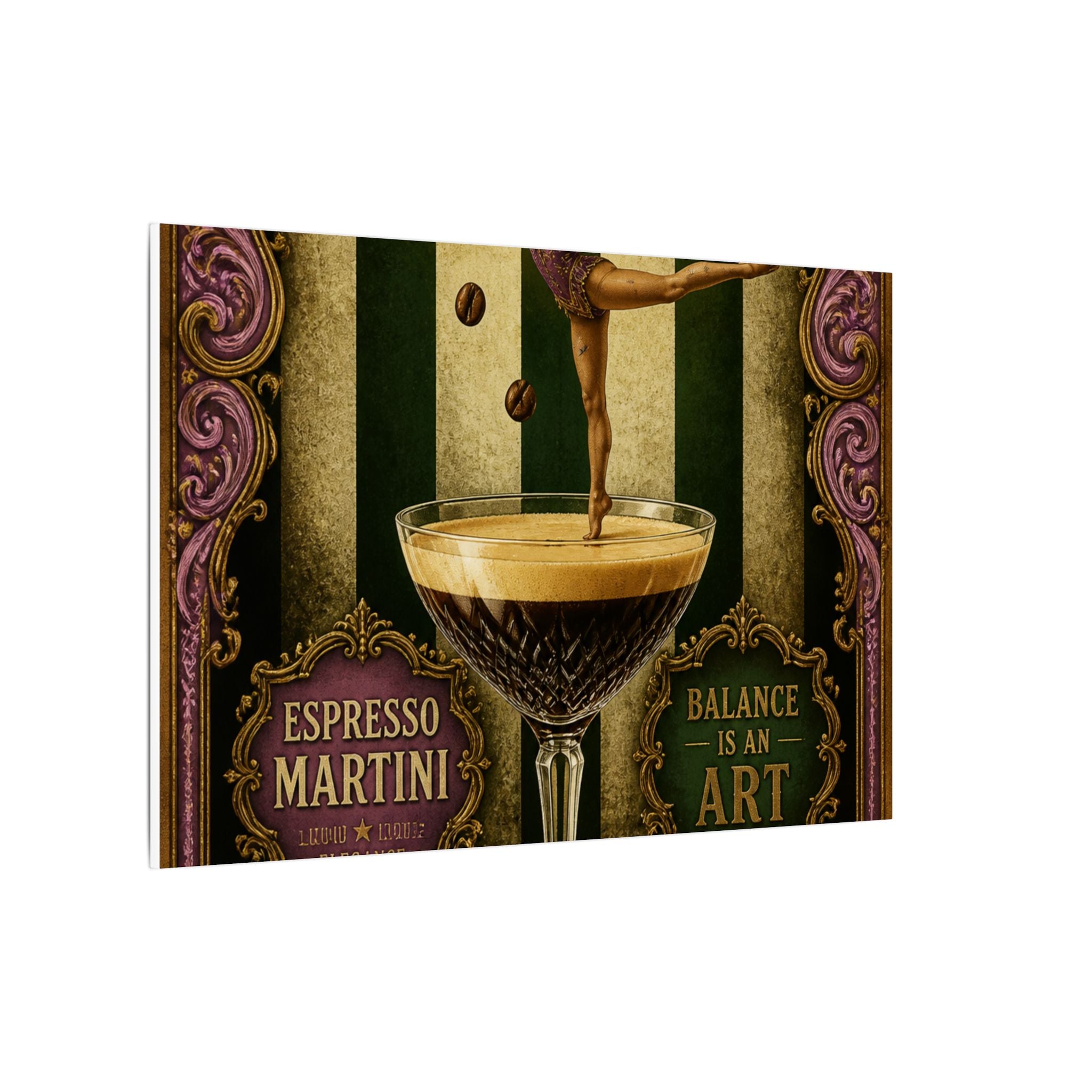 Espresso Martini Acrobat Wall Art Canvas 24×36 Baroque Studio Decor Maximalist Print