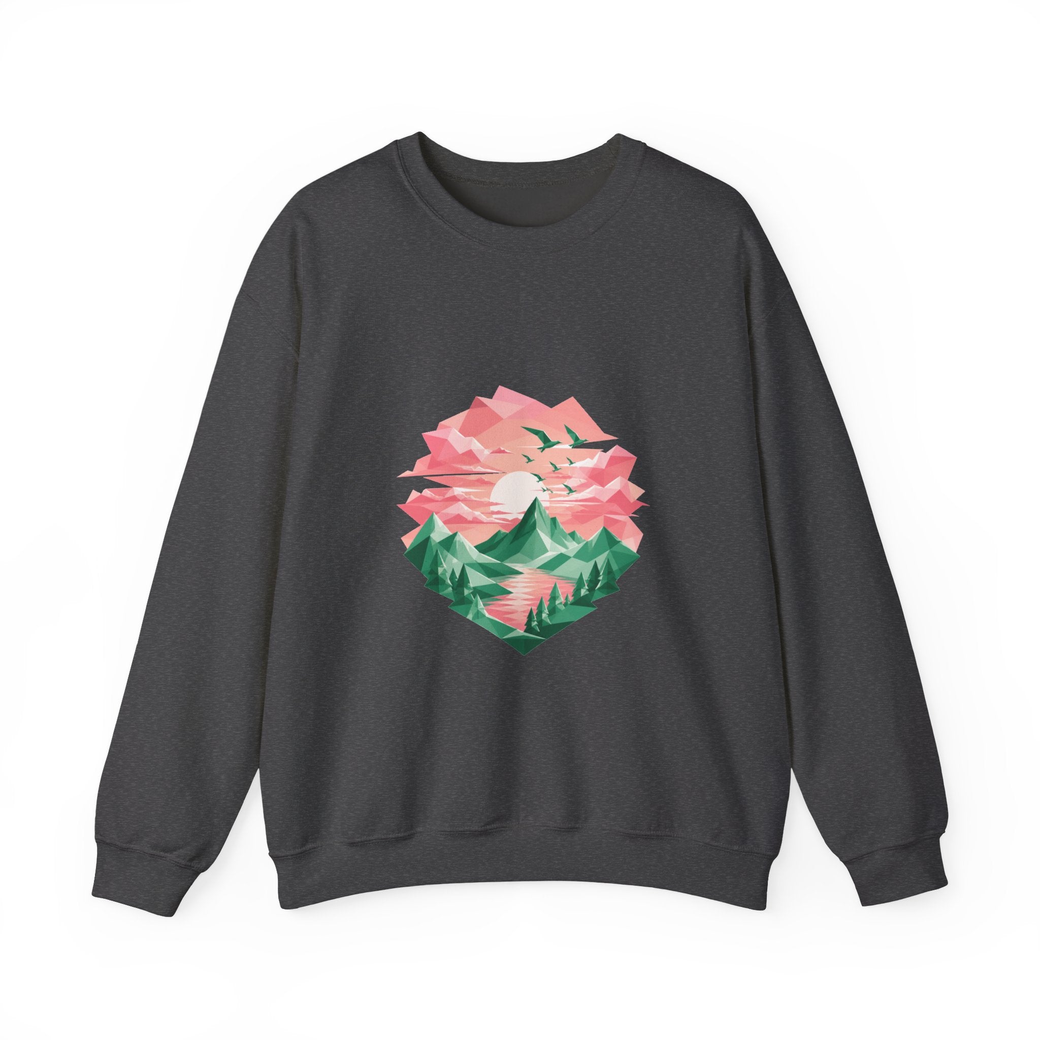 Matching Couple Sweatshirt - Sunrise & Sunset Matching Couple Crewneck Sweatshirt Geometric Art His Hers Couple Gift - Design B
