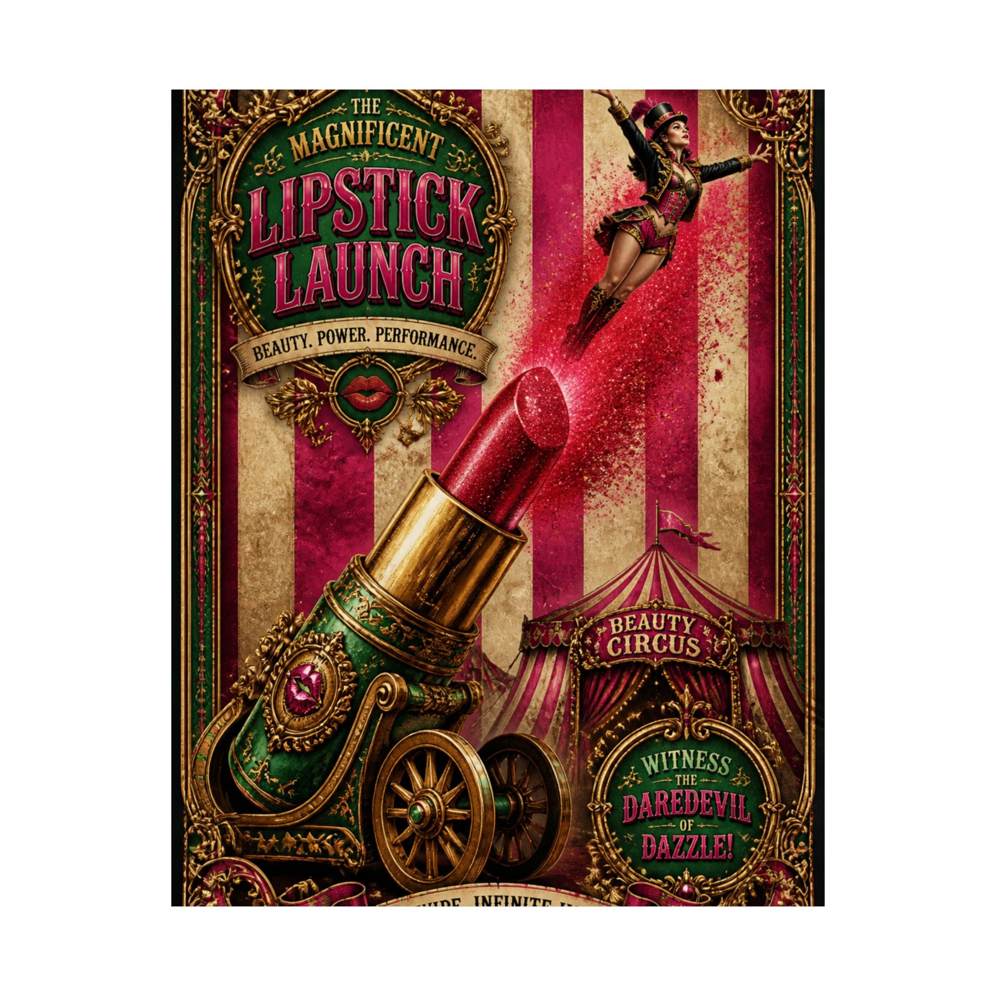 Lipstick Cannon Wall Art Poster 24×36 Baroque Studio Decor Maximalist Print