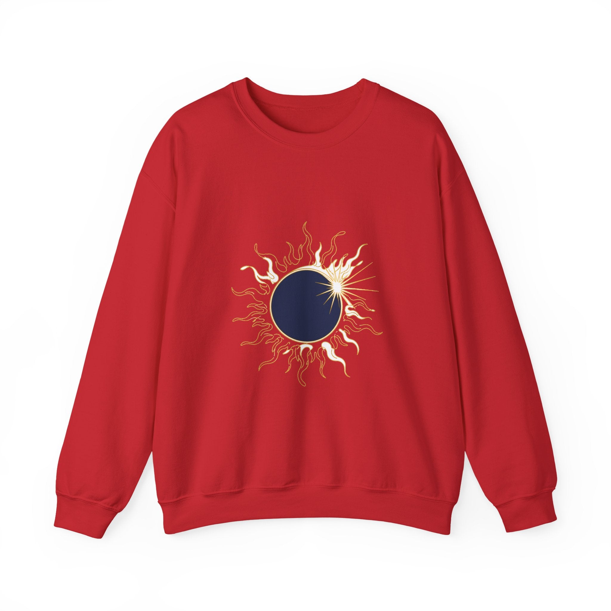 Matching Couple Sweatshirt - Solar & Lunar Eclipse Matching Couple Premium Fleece Sweatshirt Minimalist Art His Hers Christmas Gift - Design A