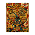 Pizza Ferris Wheel Wall Art Poster 18×24 Pop Art Living Room Decor Maximalist Print