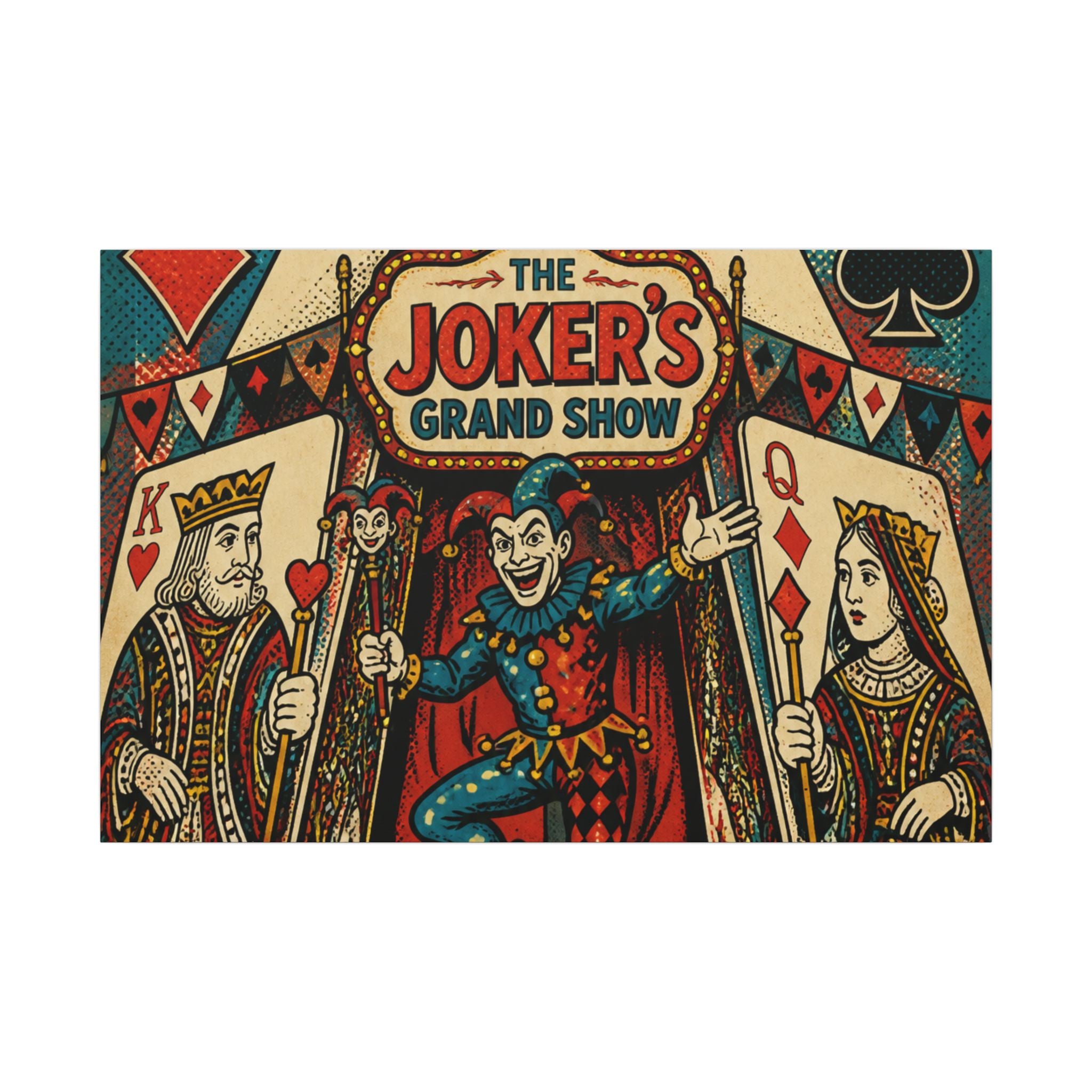 Playing Cards Tent Wall Art Canvas 24×36 Pop Art Restaurant Decor Maximalist Print