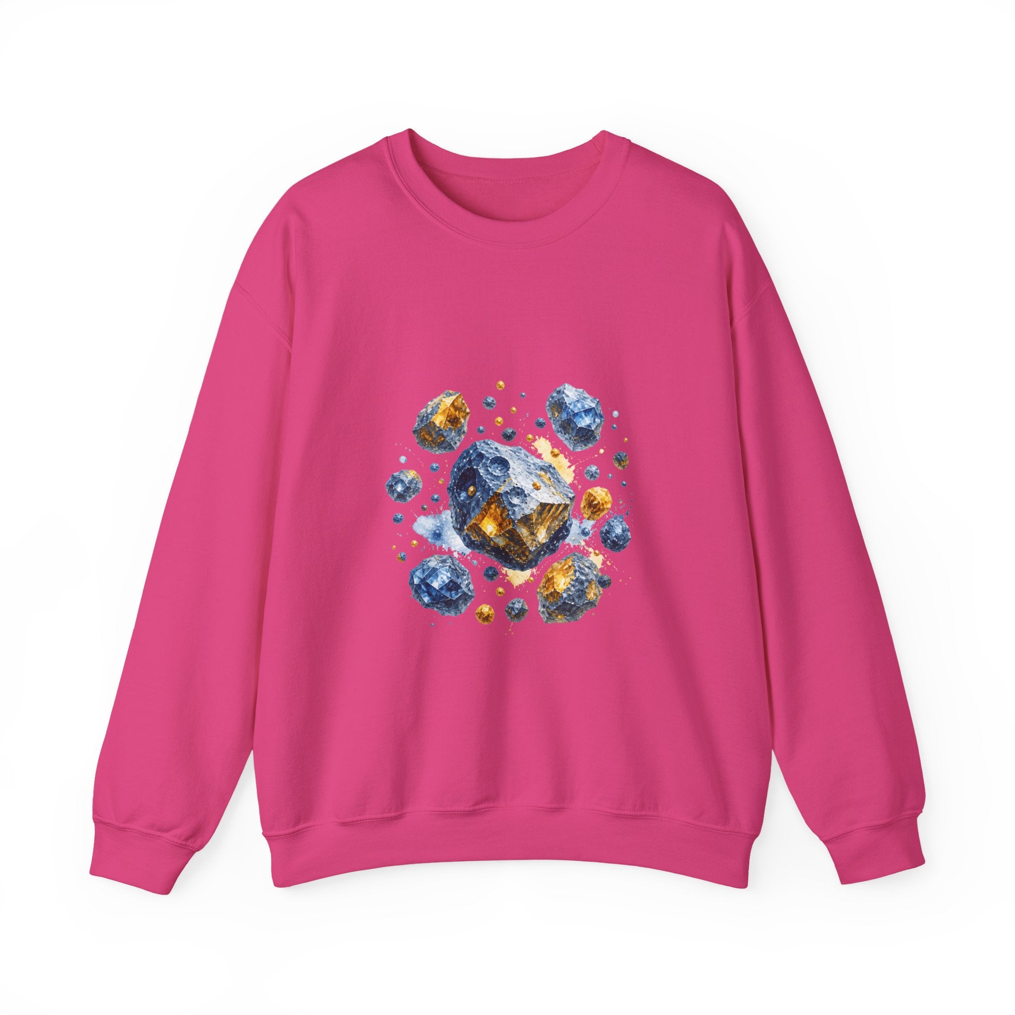 Matching Couple Sweatshirt - Comet & Asteroid Matching Couple Crewneck Sweatshirt Watercolor Art His Hers Engagement Gift - Design B