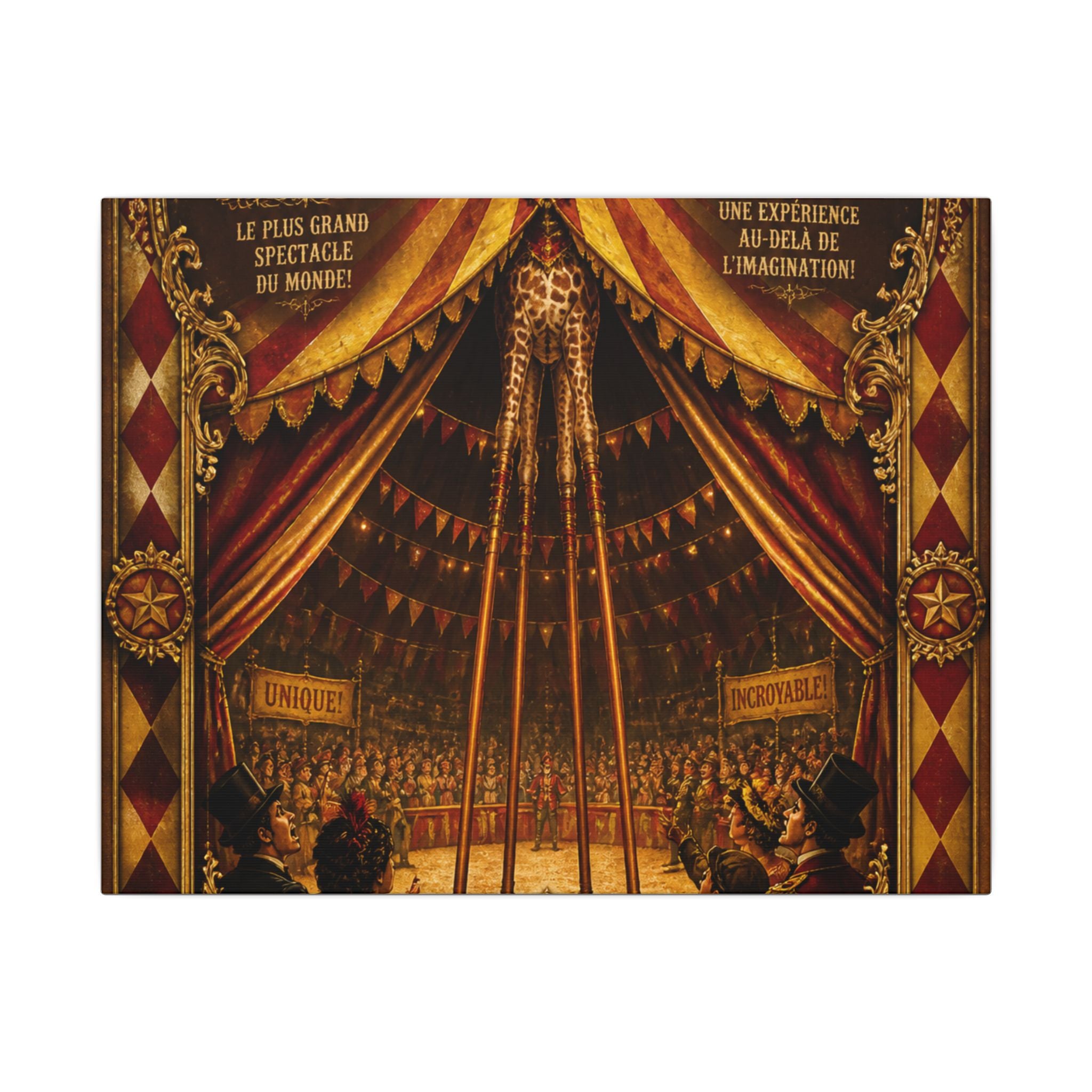 Giraffe on Stilts Wall Art Canvas 16×20 Baroque Home Office Decor Maximalist Print