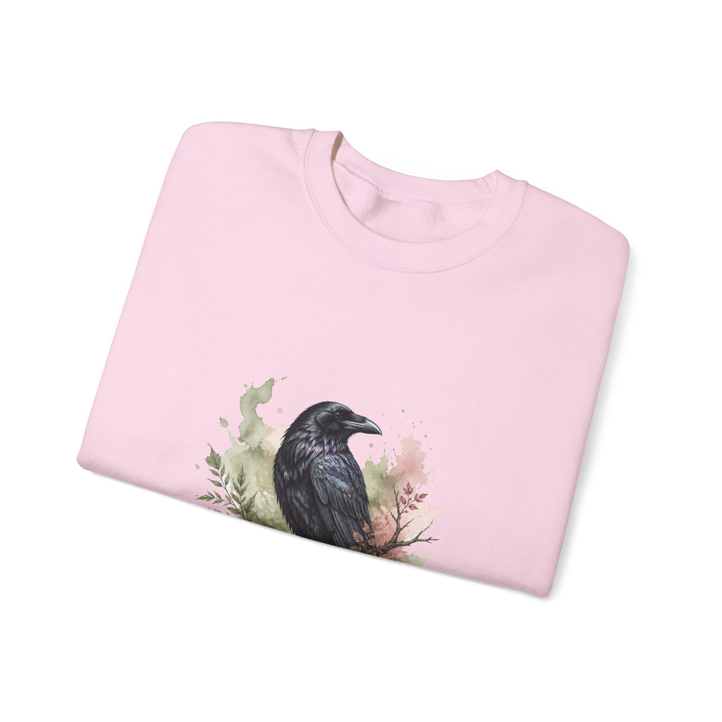 Matching Couple Sweatshirt - Raven & Swan Matching Couple Crewneck Sweatshirt Watercolor Art His Hers Engagement Gift - Design A