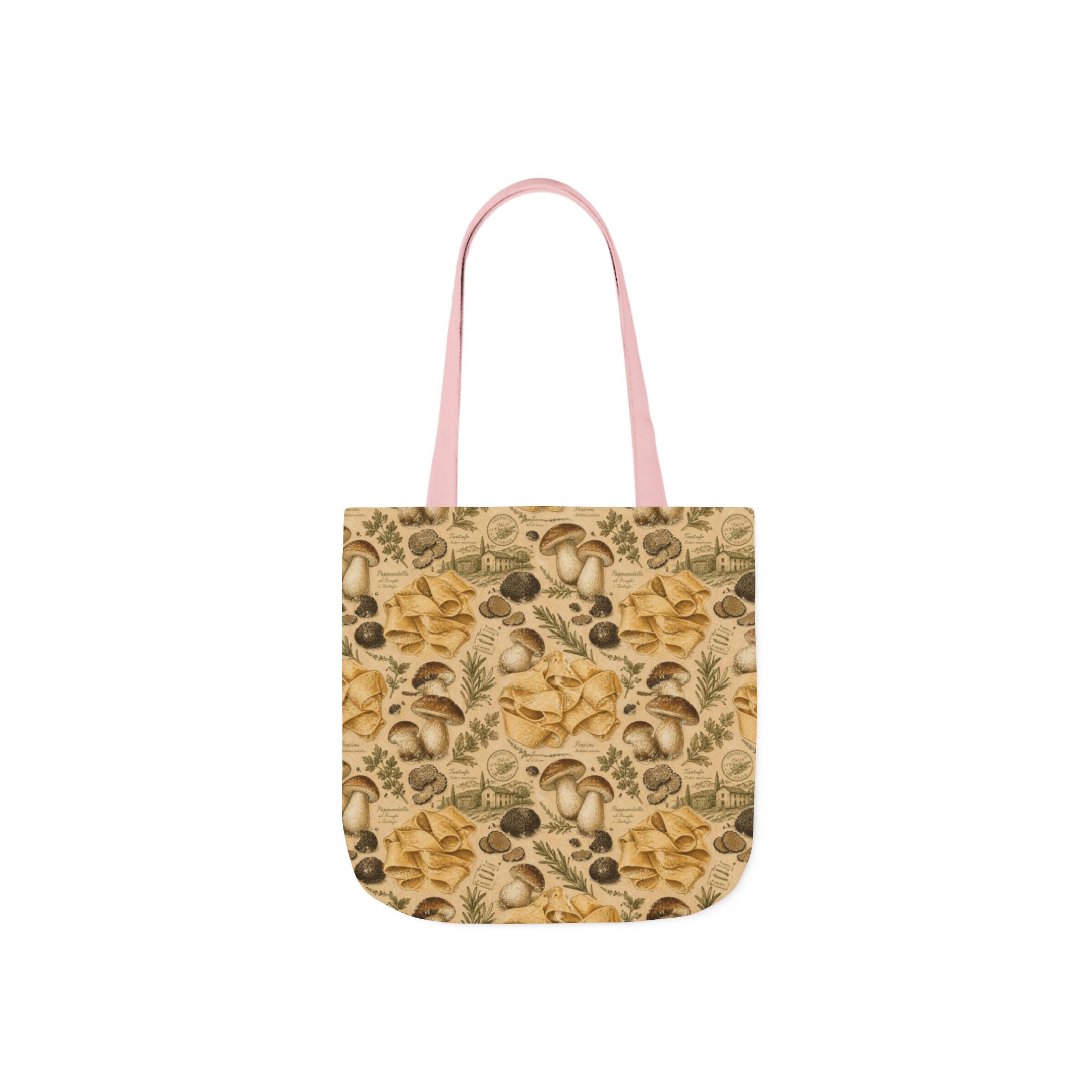 Pappardelle Ribbons Canvas Tote Bag Mediterranean Kitchen Botanical Design Italian Cottagecore Gift