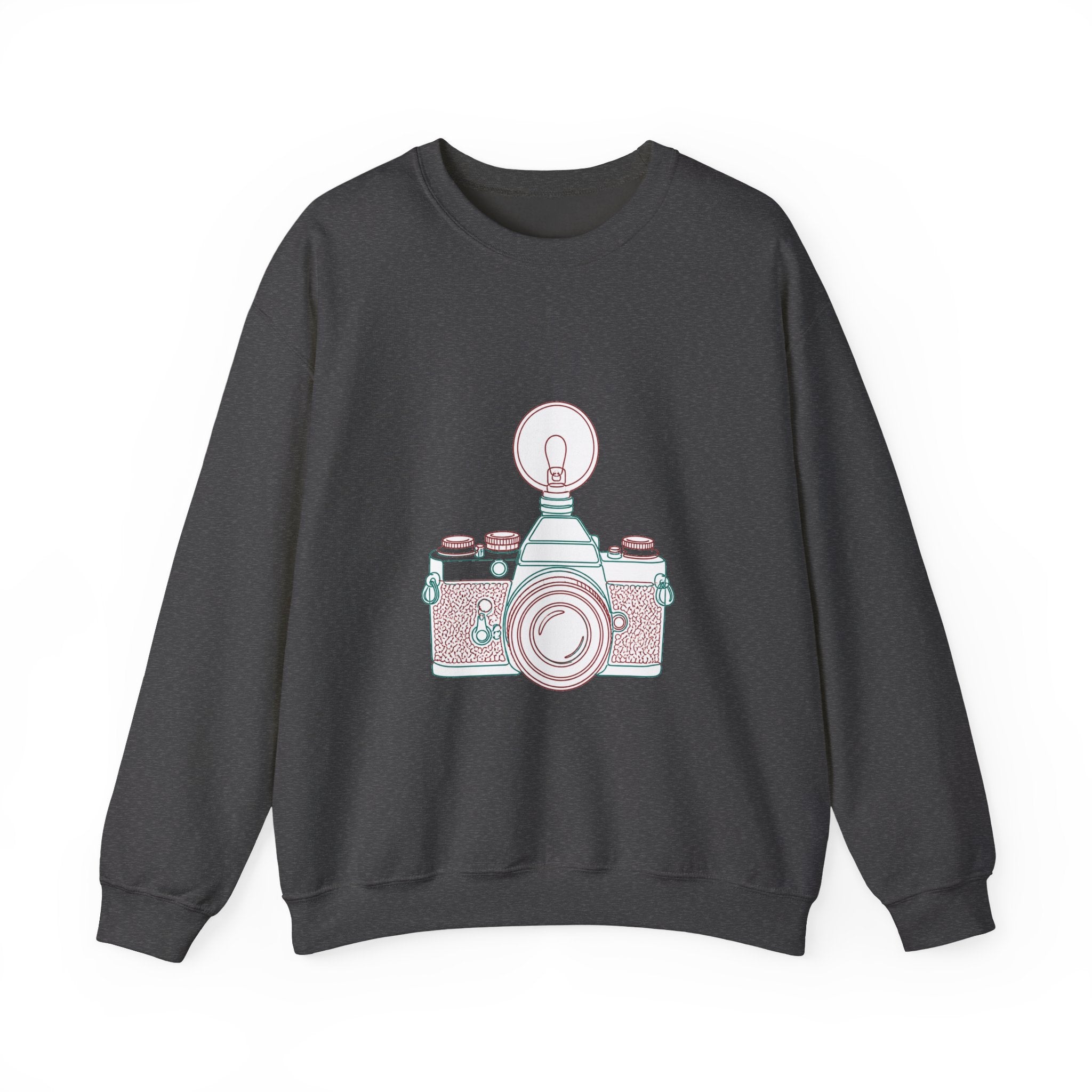 Matching Couple Sweatshirt - Camera & Film Matching Couple Premium Fleece Sweatshirt Minimalist Art His Hers Christmas Gift - Design A