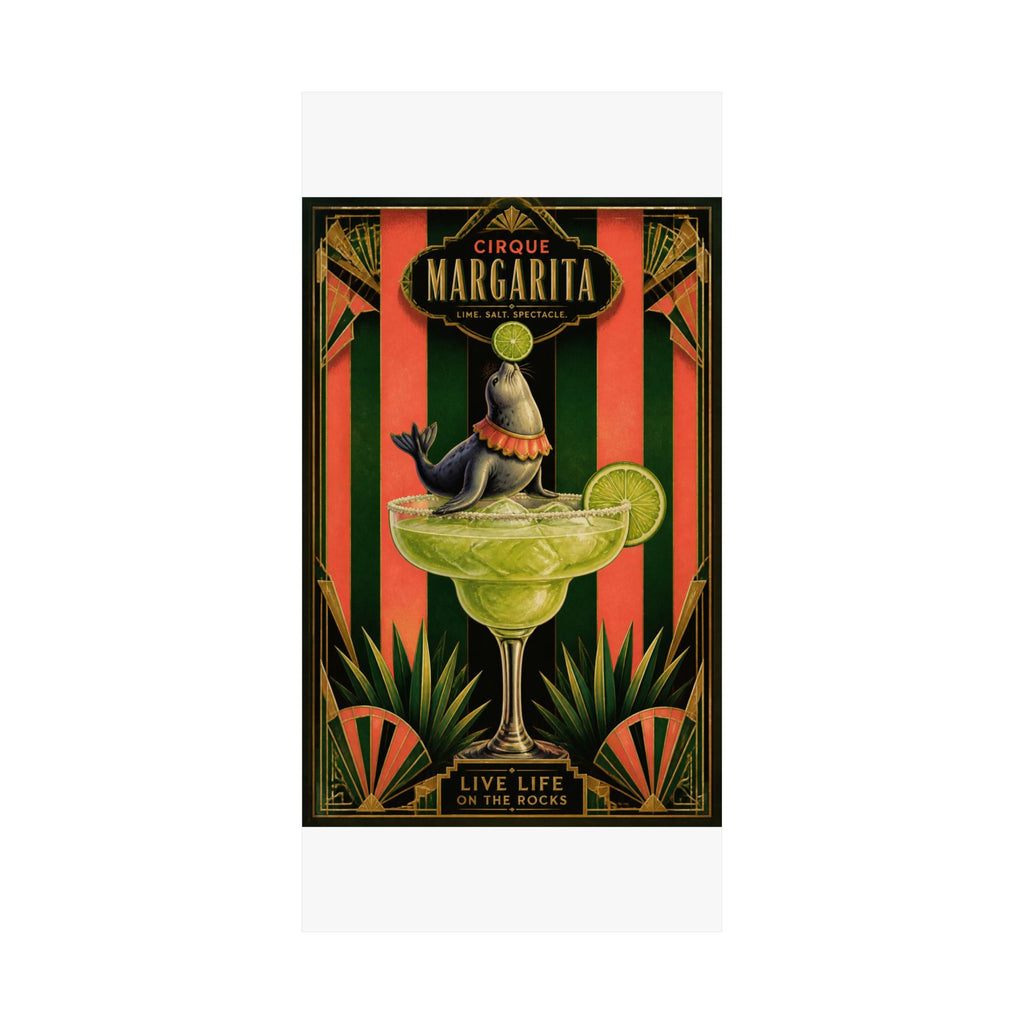 Margarita Balancing Seal Wall Art Poster 18×24 Art Deco Entryway Decor Maximalist Print
