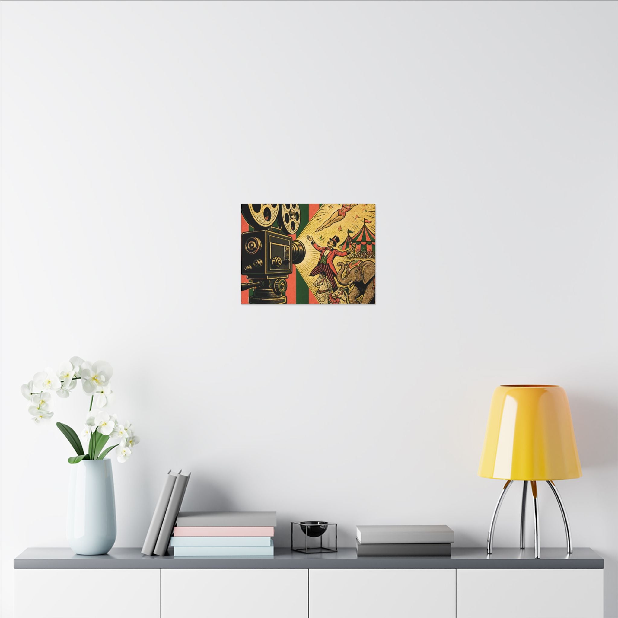 Film Camera Projector Show Wall Art Canvas 16×20 Pop Art Living Room Decor Maximalist Print