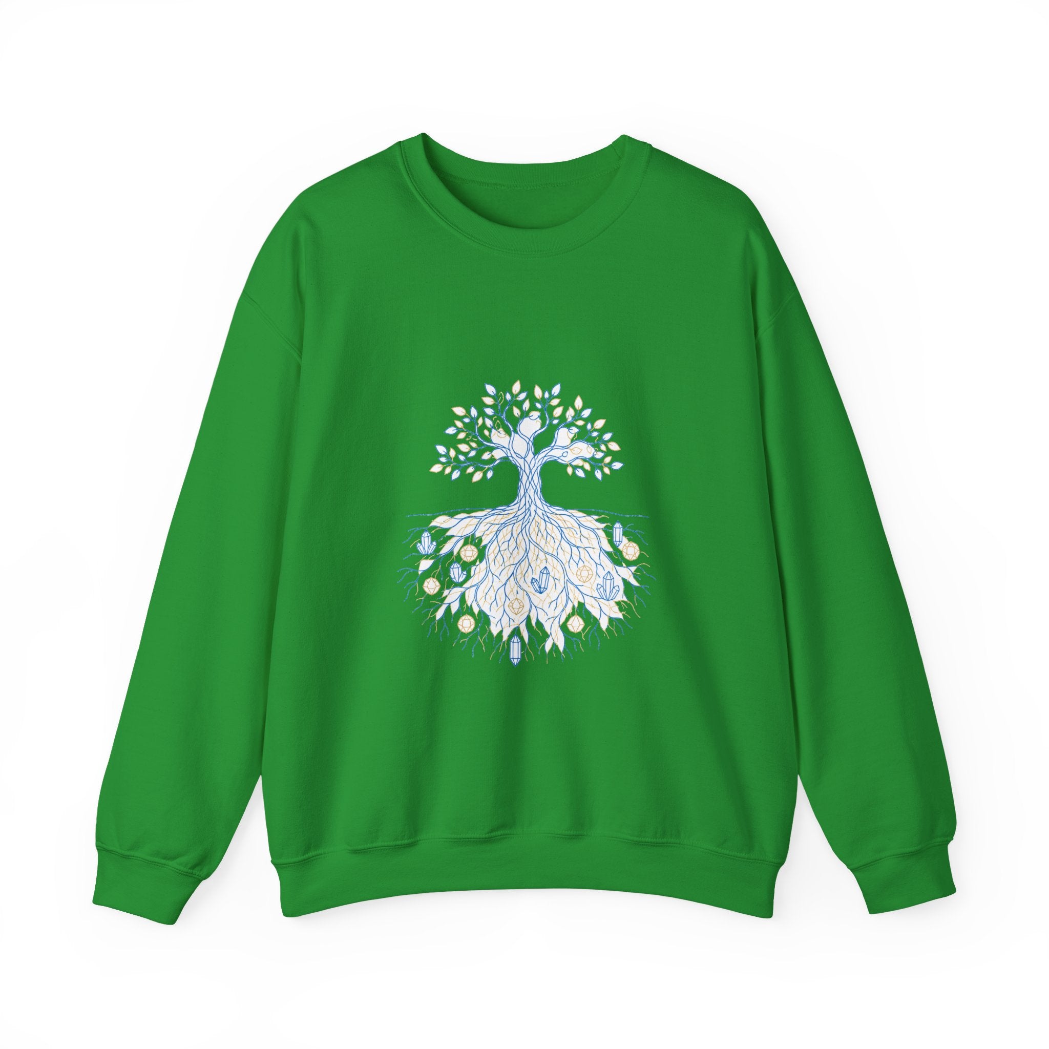 Matching Couple Sweatshirt - Ancient Oak & Deep Roots Matching Couple Crewneck Sweatshirt Minimalist Art His Hers Valentine Gift - Design B