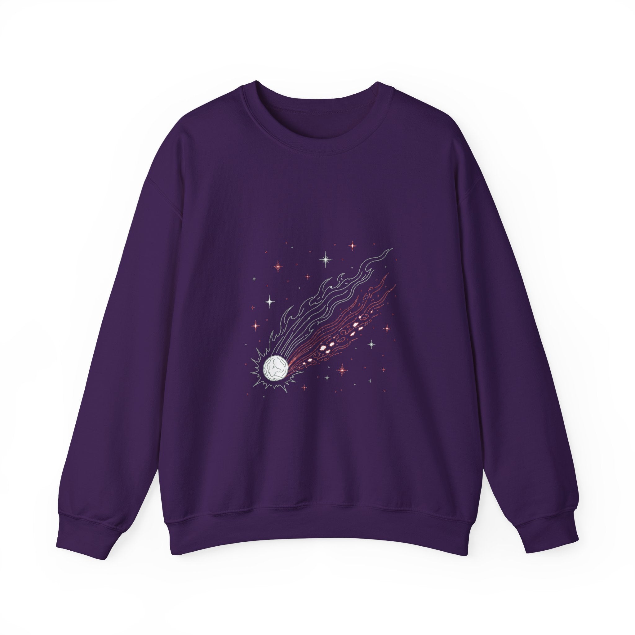 Matching Couple Sweatshirt - Comet & Asteroid Matching Couple Premium Fleece Sweatshirt Minimalist Art His Hers Christmas Gift - Design A