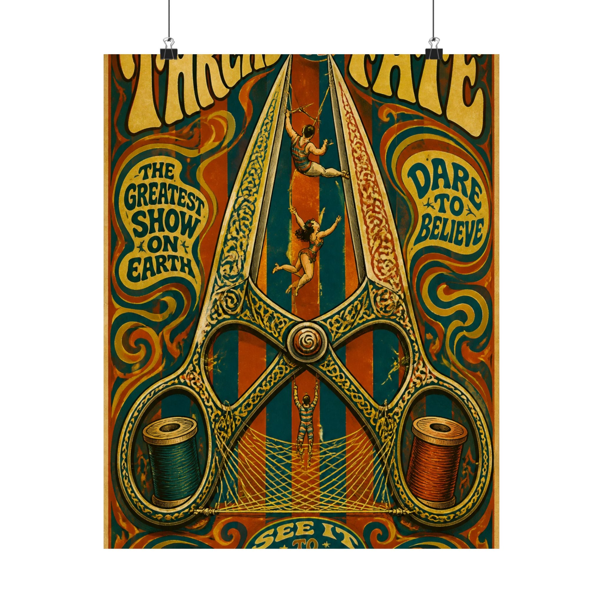 Giant Scissors Trapeze Wall Art Poster 18×24 Psychedelic Cafe Decor Maximalist Print