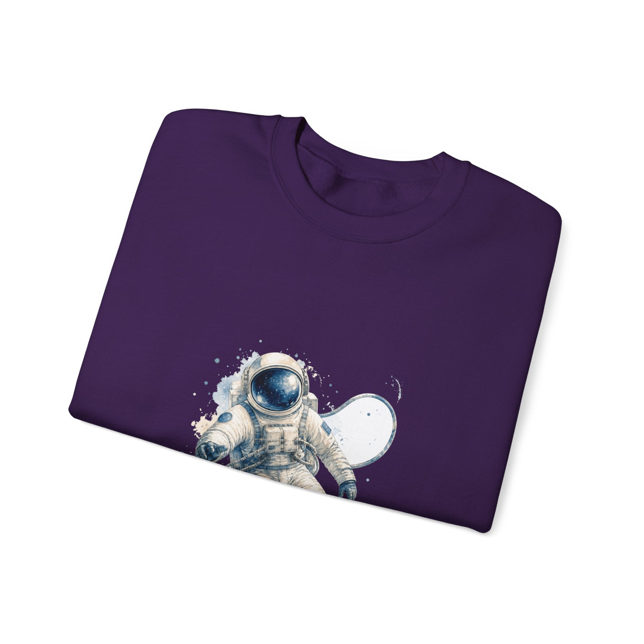 Matching Couple Sweatshirt - Astronaut & Planet Matching Couple Crewneck Sweatshirt Watercolor Art His Hers Engagement Gift - Design A