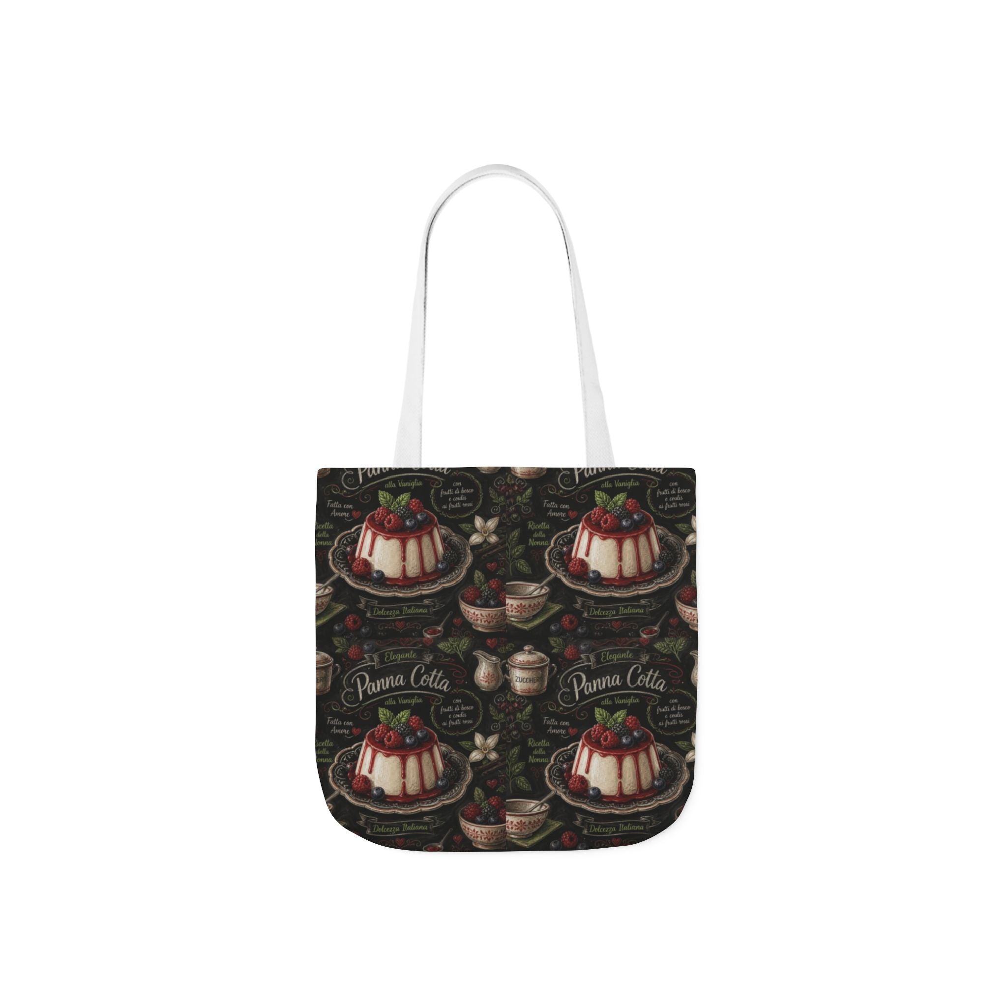 Panna Cotta Canvas Tote Bag Mediterranean Kitchen Chalk Art Design Italian Cottagecore Gift