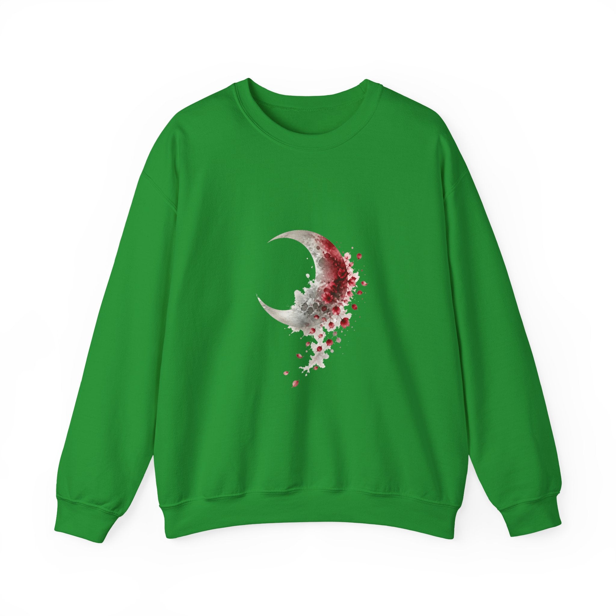 Matching Couple Sweatshirt - Waxing & Waning Moon Matching Couple Comfort Colors Crew Watercolor Art His Hers Birthday Gift - Design B